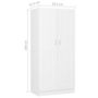 Voir la diapositive 6 : VIDAXL Garde-robe Blanc 82,5x51,5x180 cm Agglomere