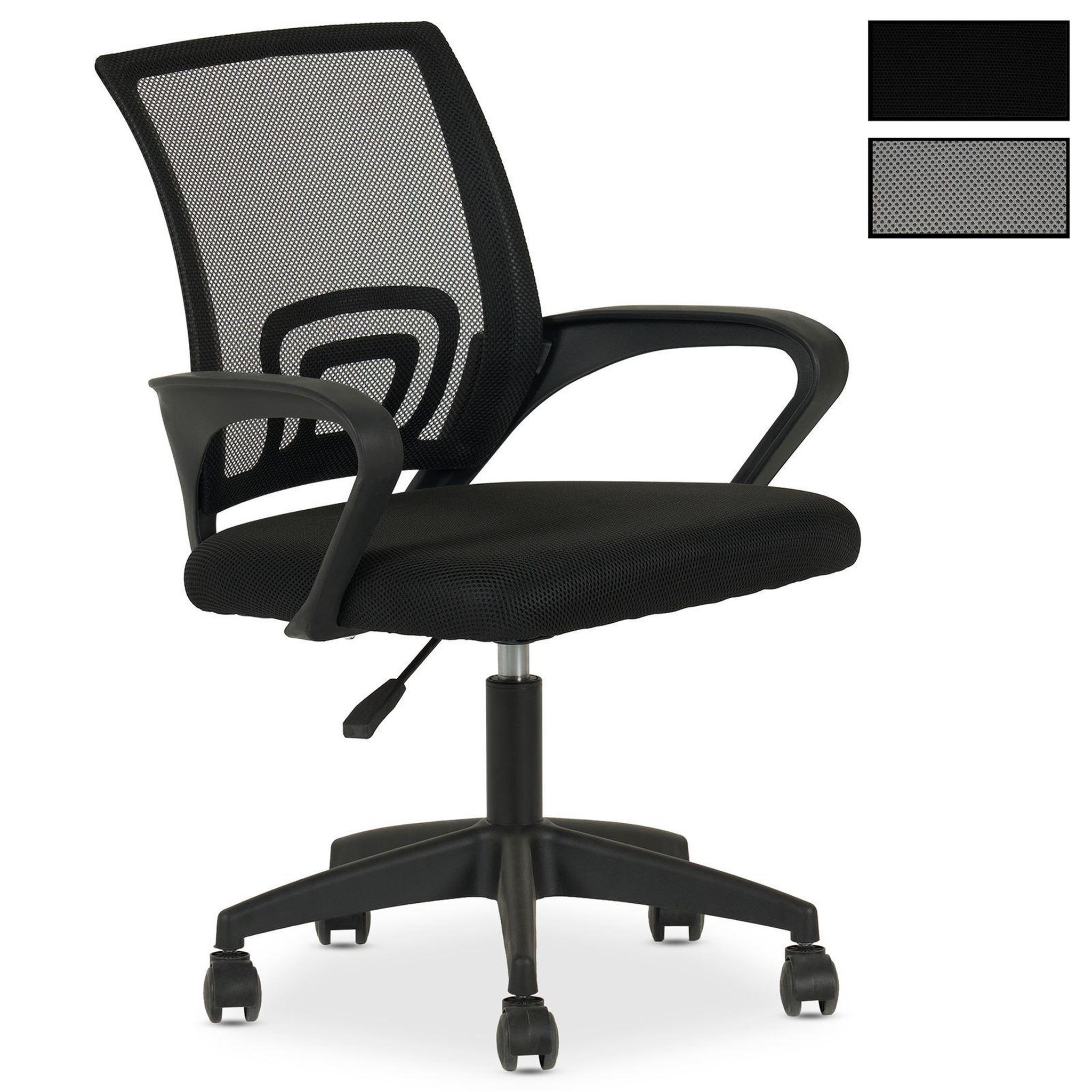 IDIMEX Chaise de bureau ergonomique JAKE réglable en tissu mesh. Coloris disponibles : Gris