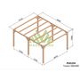 Voir la diapositive 2 : JARDIDECO Pergola en bois lamellé-collé Toulon 500 x 400 cm - Maderland