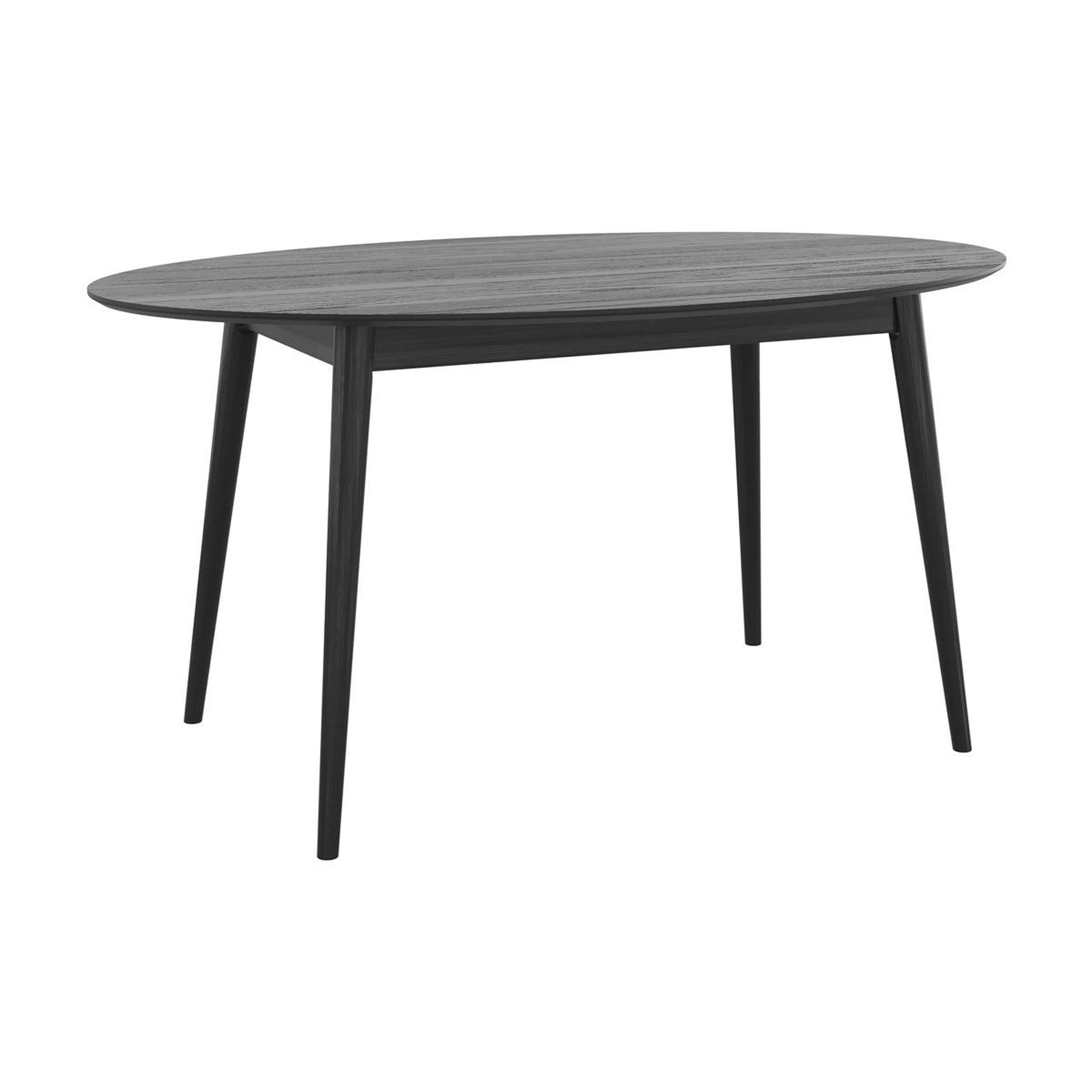 MAISON PAVANE Table ovale 6 personnes en bois noir 150 cm-eddy