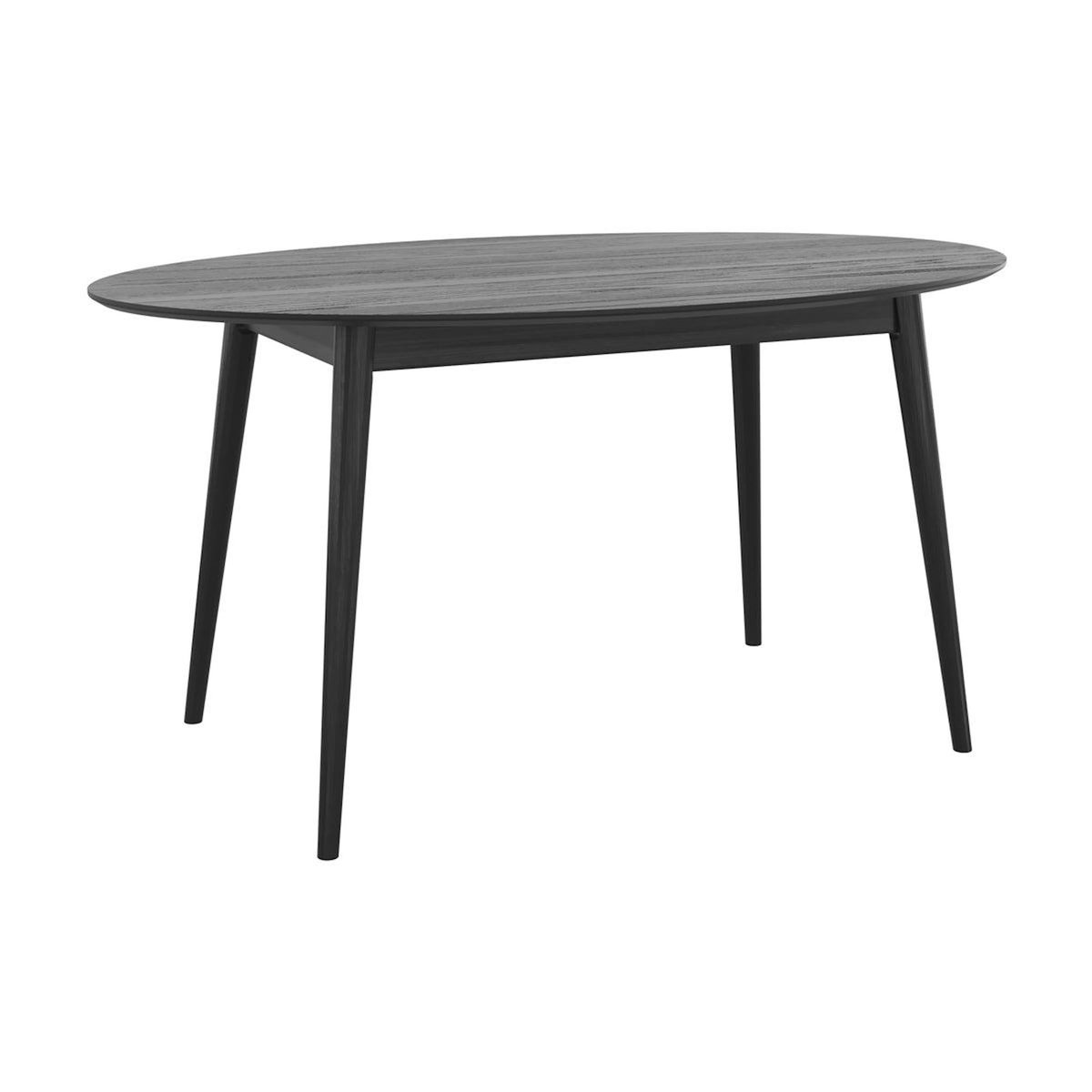 MAISON PAVANE Table ovale 6 personnes en bois noir 150 cm-Eddy