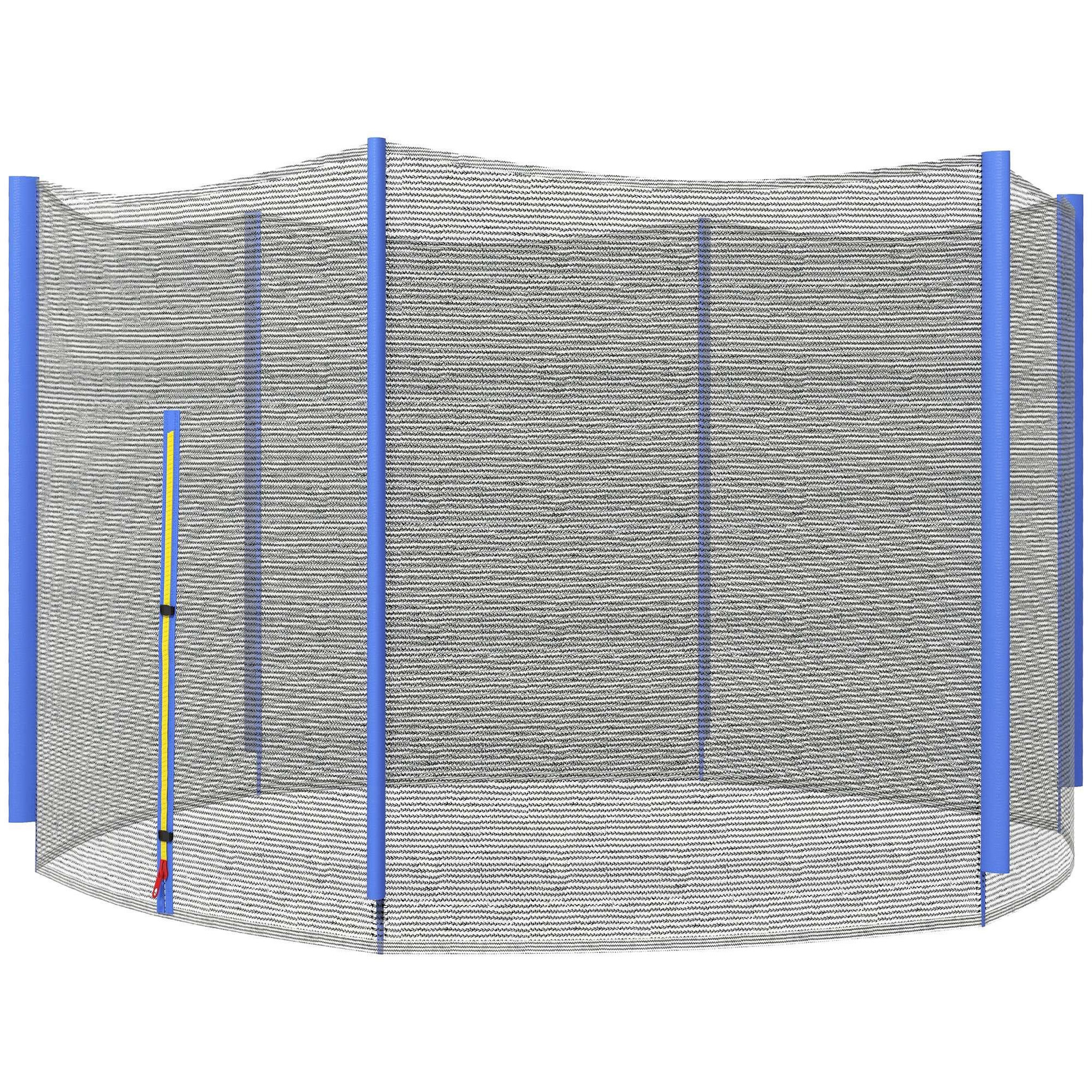HOMCOM Filet de sécurité trampoline porte zipée Ø 244 cm 6 poteaux bleu noir