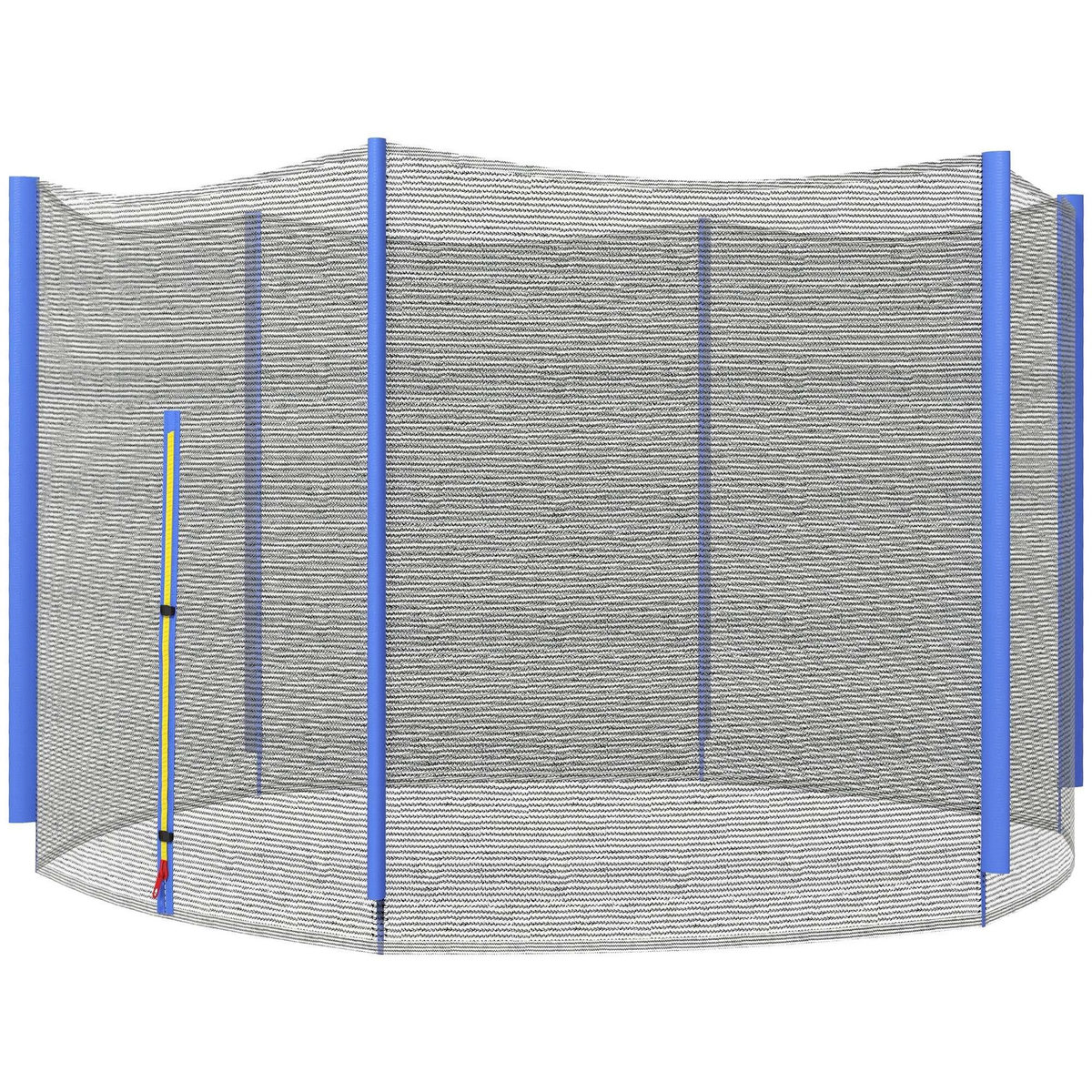 HOMCOM Filet de sécurité trampoline porte zipée Ø 244 cm 6 poteaux bleu noir