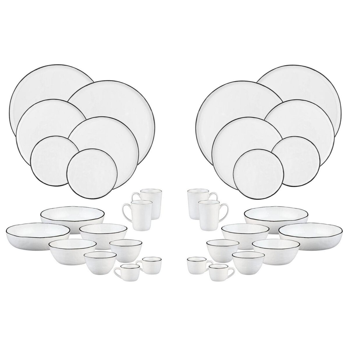 BJORN Service Complet PURE - 32 pièces - Blanc Neige