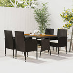 VIDAXL Mobilier a dîner d'exterieur 5 pcs Resine tressee Noir