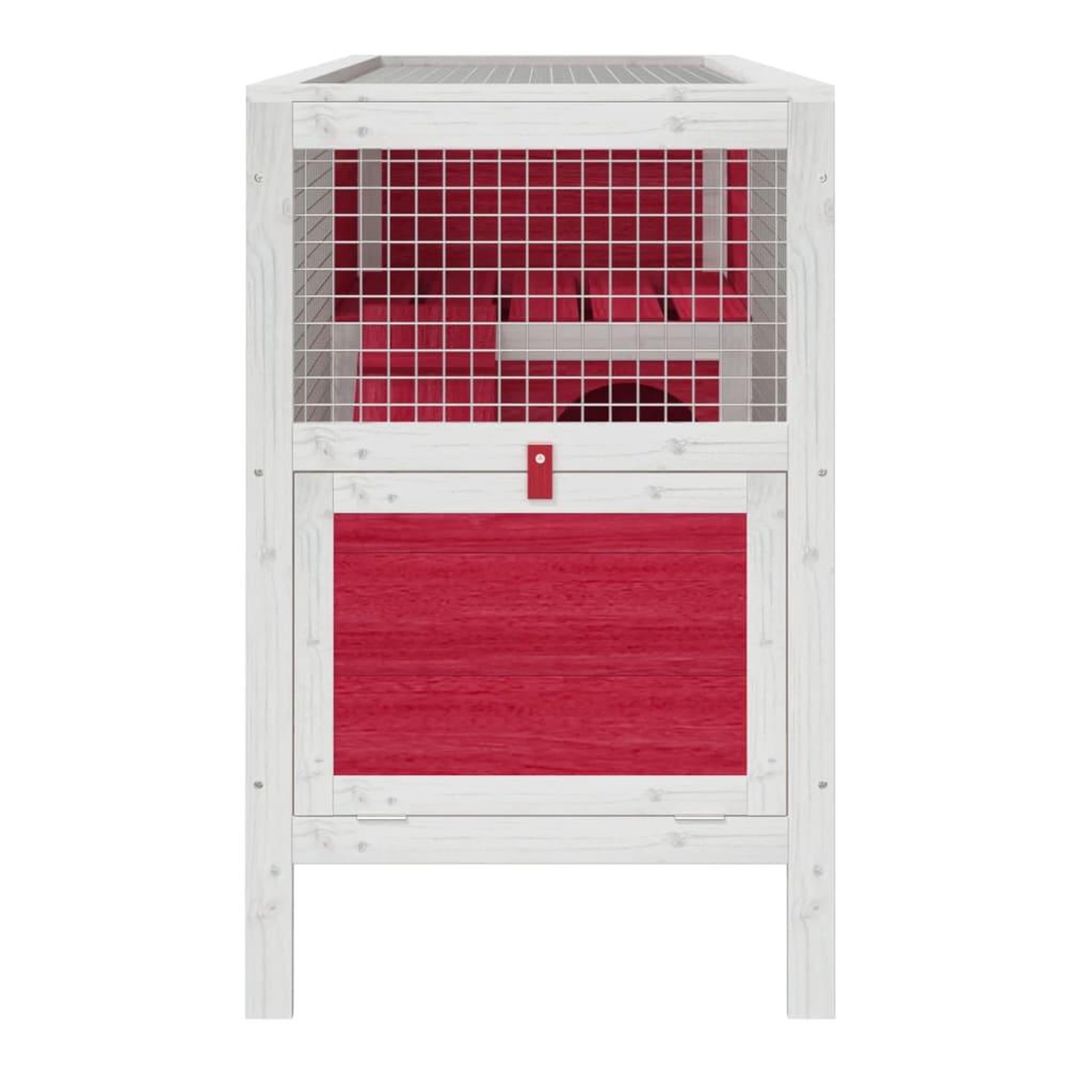 Voir la diapositive 5 : VIDAXL Clapier rouge 103x44x69,5 cm bois de pin massif