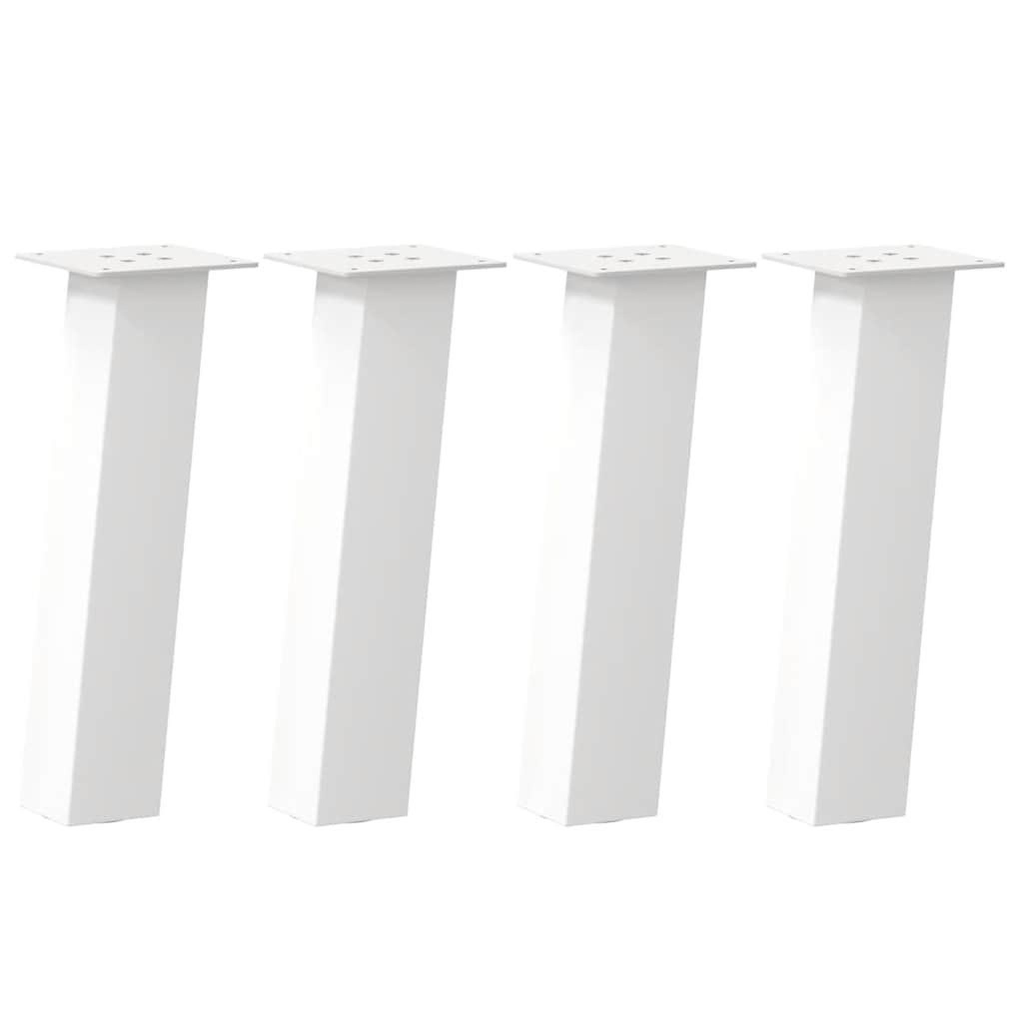 Voir la diapositive 2 : VIDAXL Pieds de table basse 4 pcs blanc 42 cm acier