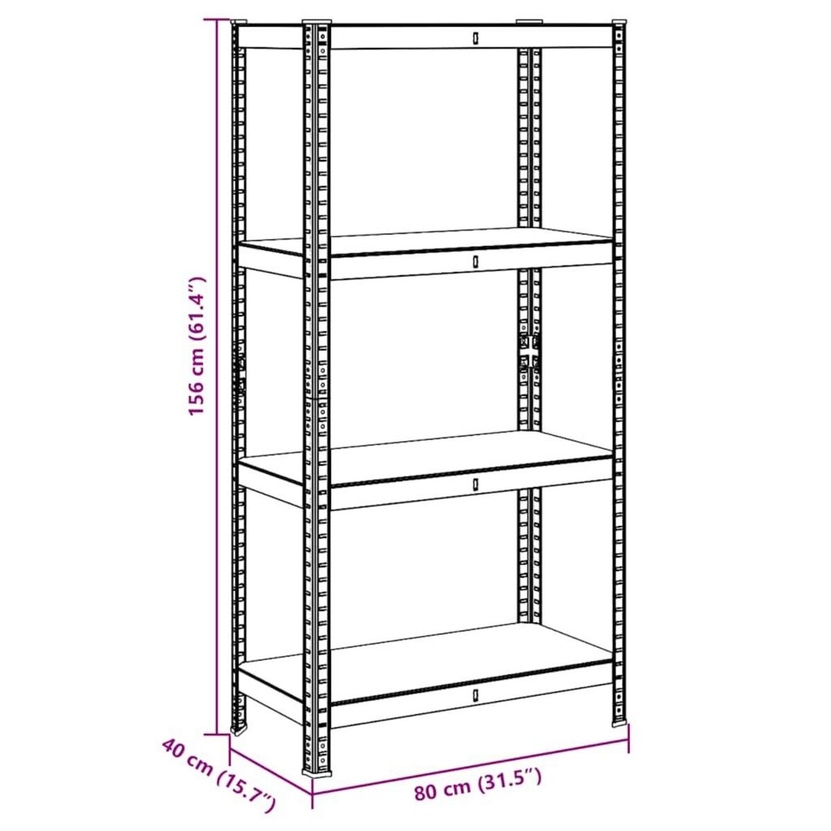 VIDAXL Etagere de rangement 4 niveaux Anthracite Acier bois ingenierie