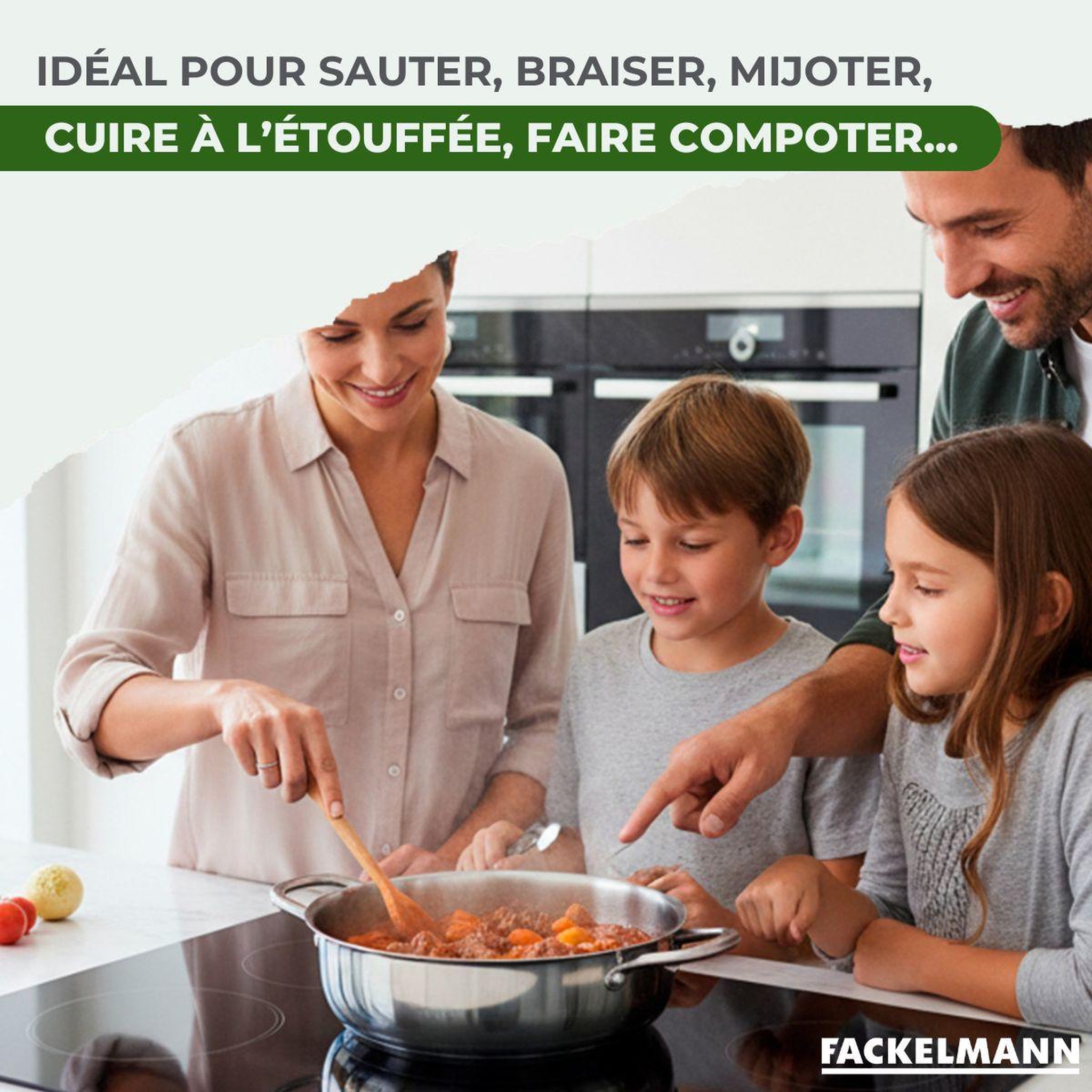 Voir la diapositive 4 : Fackelmann Sautoir 28 cm en inox 18/10 triply fackelmann vita3