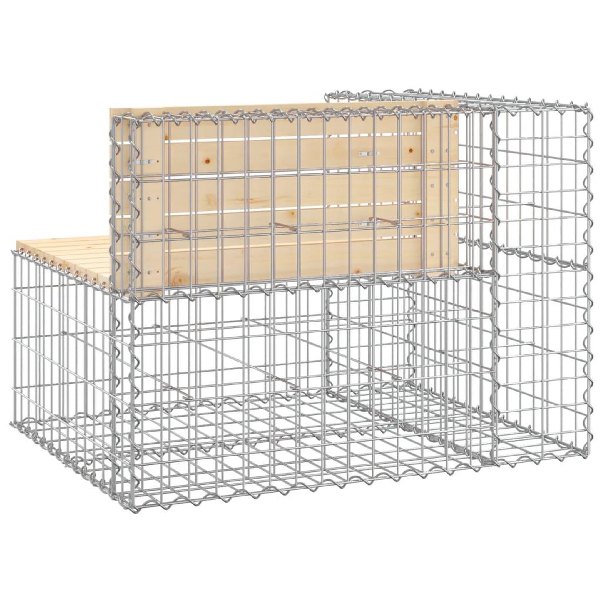 Voir la diapositive 5 : VIDAXL Banc de jardin design gabion 92x71x65,5 cm bois massif de pin