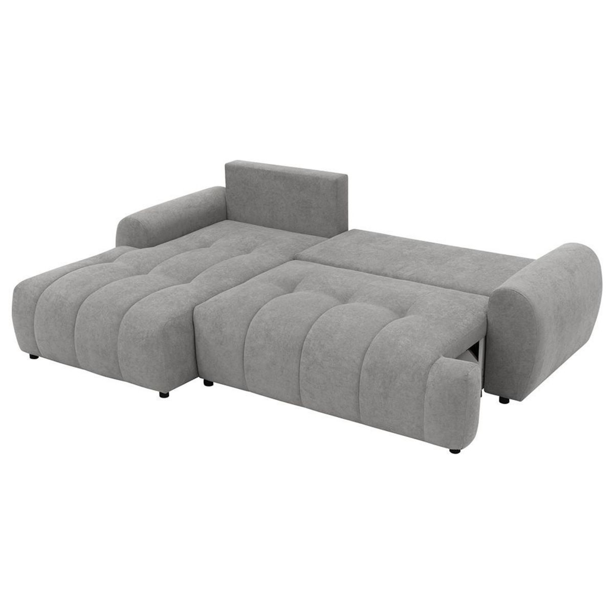 BEST MOBILIER Luzzio - canapé d'angle gauche 4 places convertible avec coffre en tissu texturé