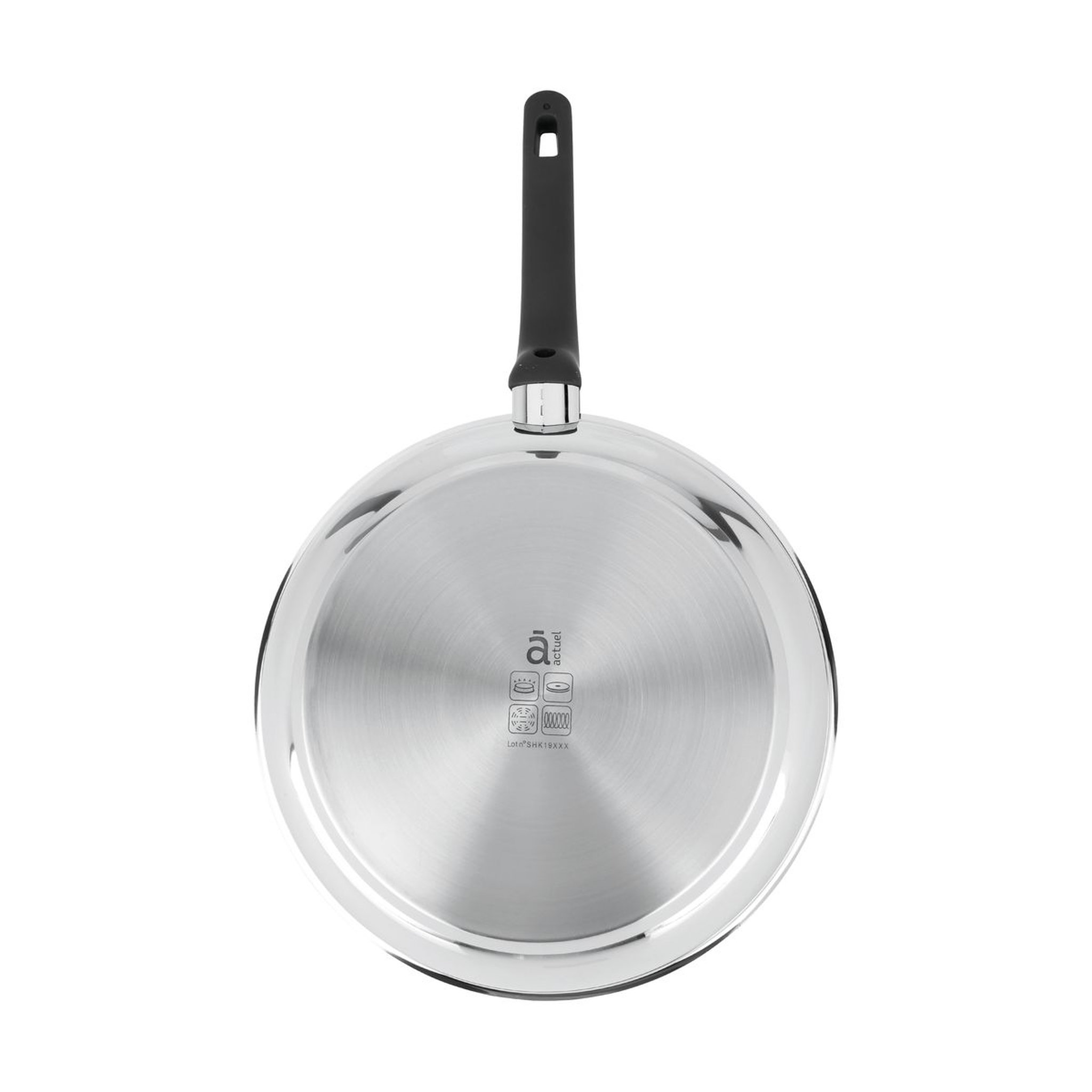 Voir la diapositive 2 : ACTUEL Poêle induction inox revétu 28 cm