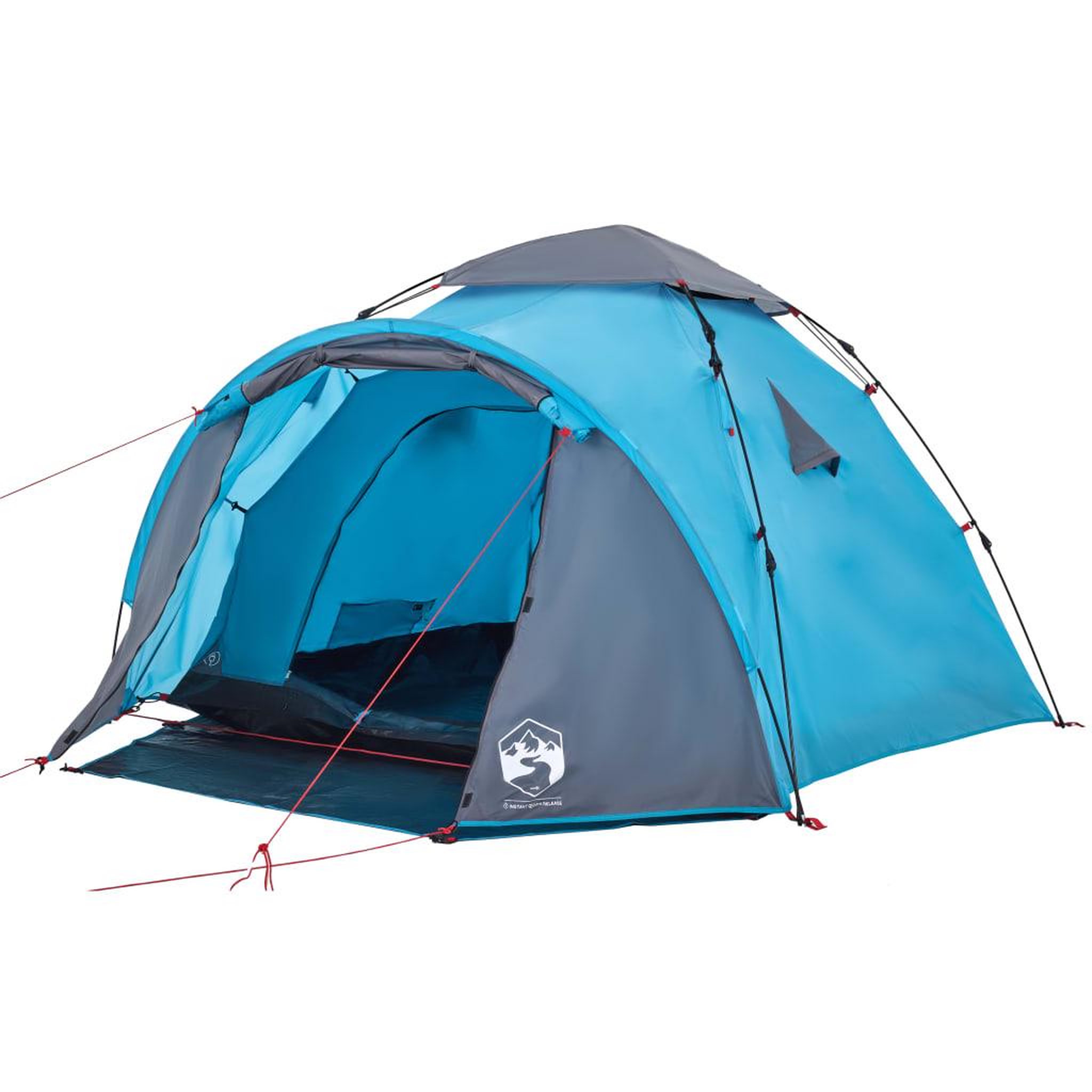Voir la diapositive 4 : VIDAXL Tente de camping a dome 3 personnes bleu liberation rapide