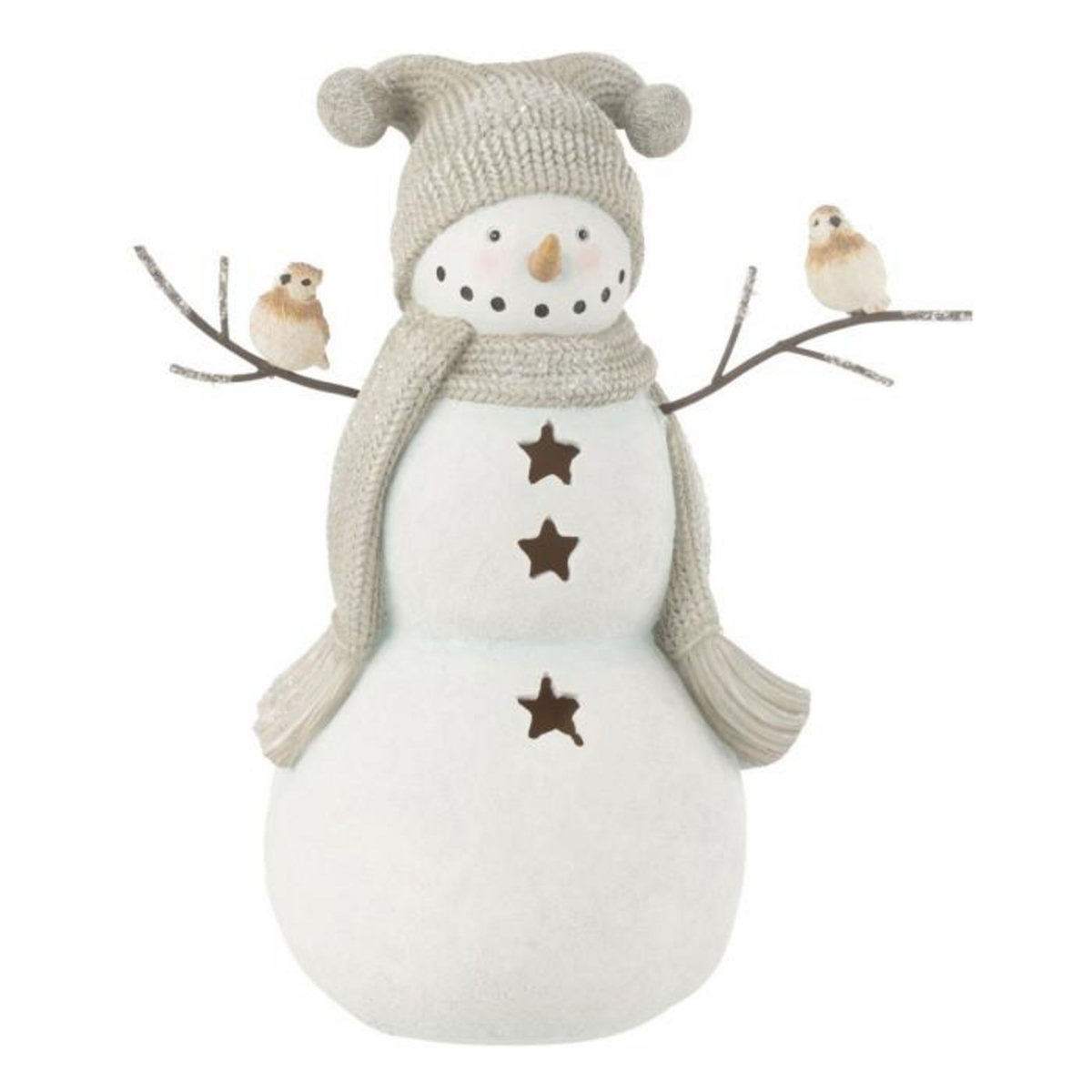 Paris Prix Bonhomme de Neige Déco  Oiseaux  27cm Blanc