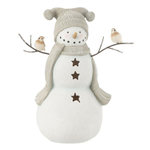 Paris Prix Bonhomme de Neige Déco  Oiseaux  27cm Blanc