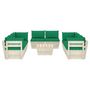 Voir la diapositive 3 : VIDAXL Salon de jardin palette 9 pcs avec coussins bois d'epicea