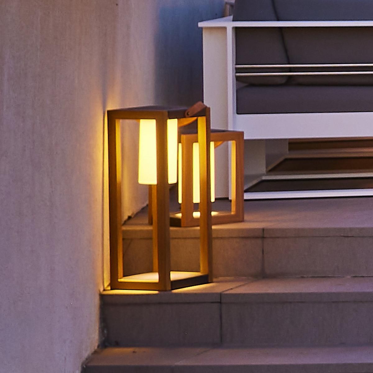 Lumisky Lanterne solaire SERAPHINA Bois Aluminium H58 cm