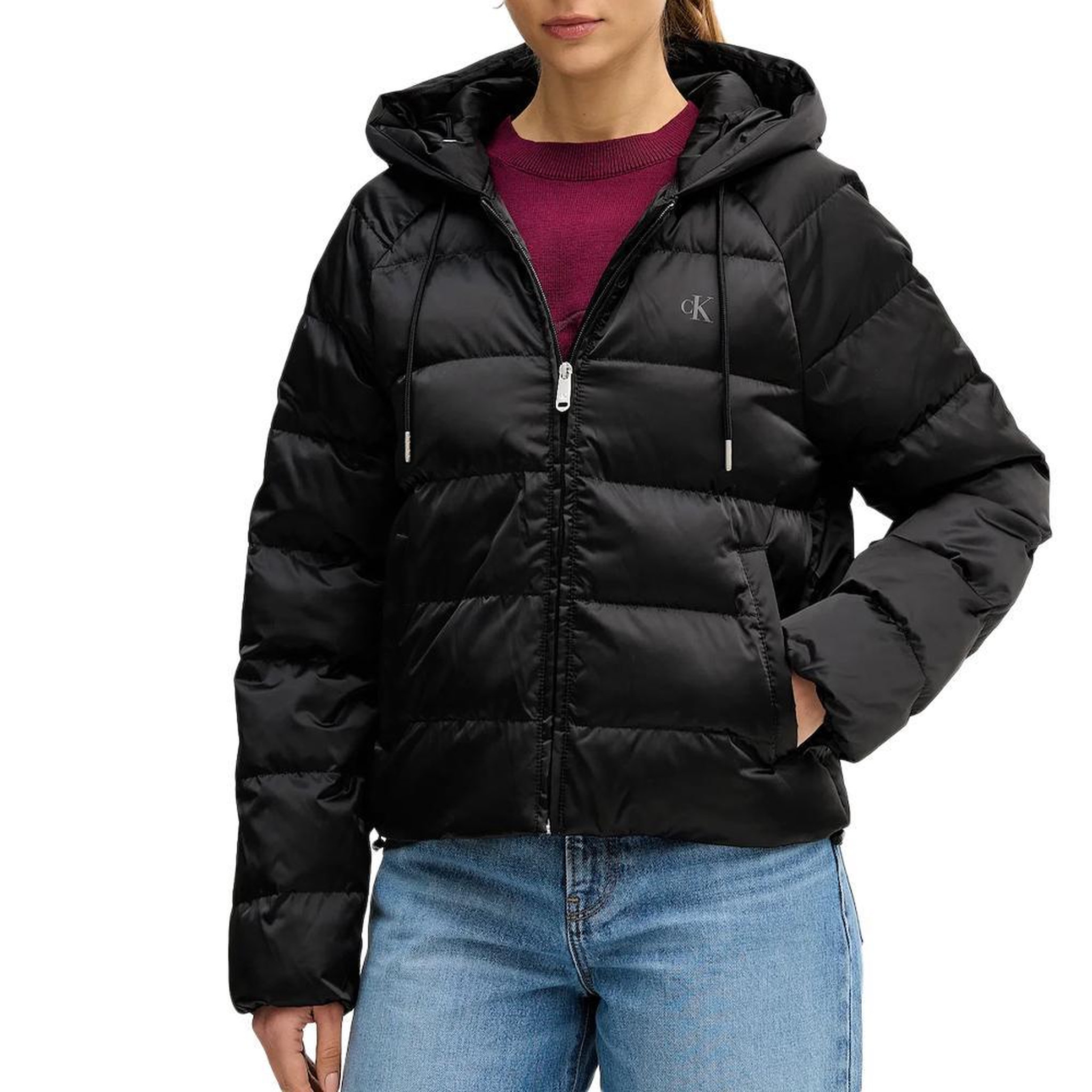 CALVIN KLEIN JEANS Doudoune Noire Femme Calvin Klein Jeans Satin. Coloris disponibles : Noir