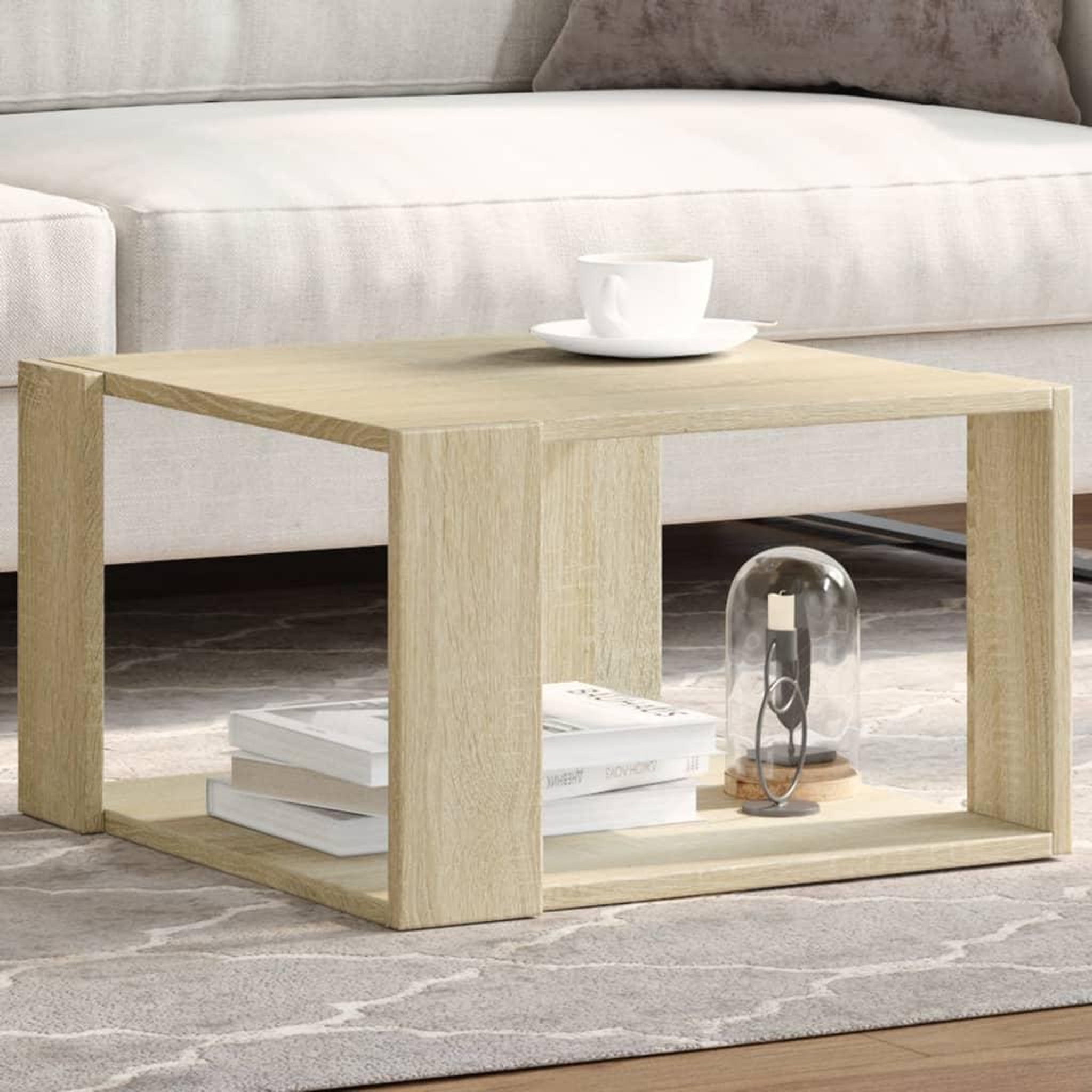 Voir la diapositive 1 : VIDAXL Table basse chene sonoma 51,5x51,5x30 cm bois d'ingenierie