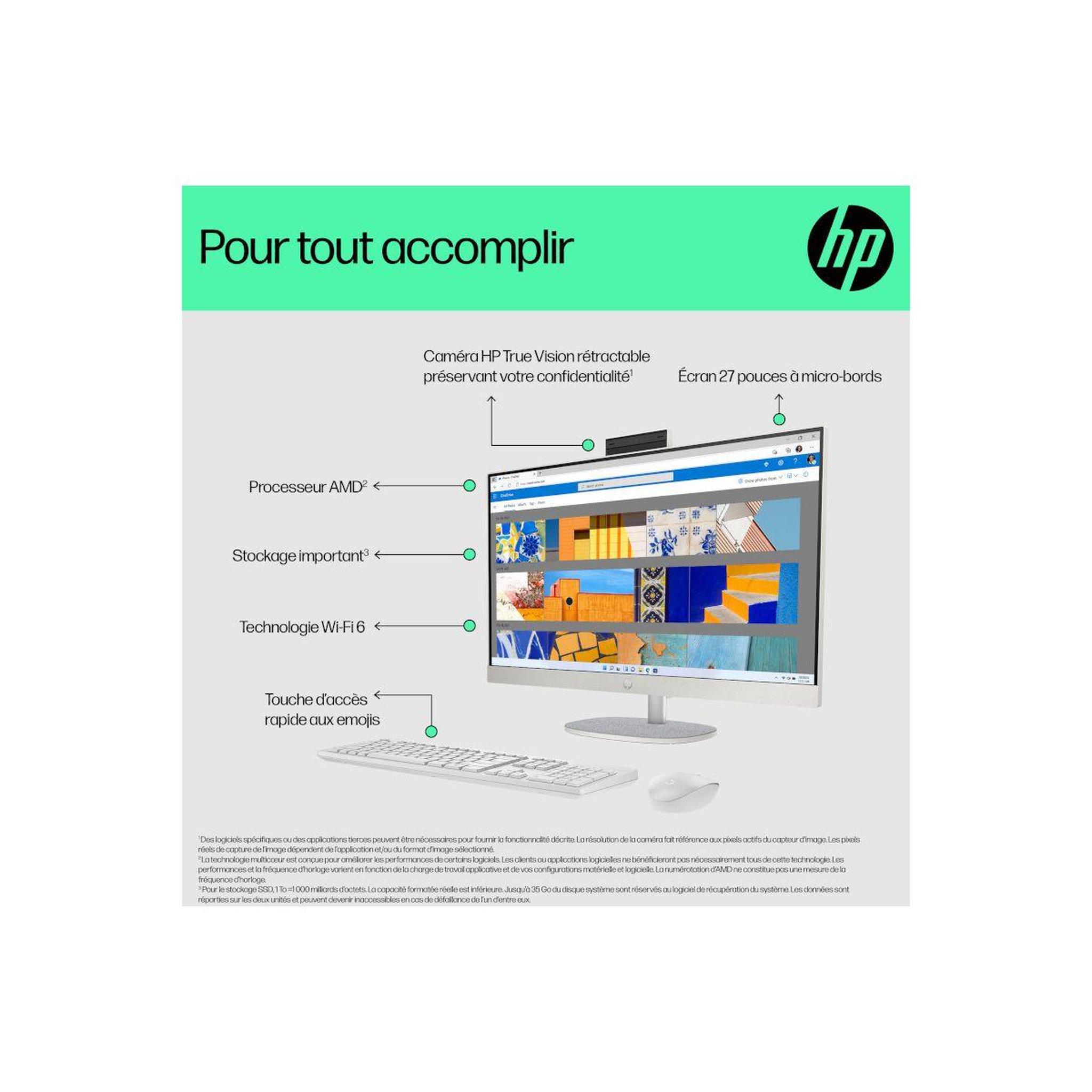 Voir la diapositive 4 : HP Ordinateur tout-en-un omnistudio aio 27-cr0069nf