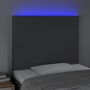 Voir la diapositive 3 : VIDAXL Tete de lit a LED Gris fonce 80x5x118/128 cm Tissu