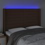 Voir la diapositive 4 : VIDAXL Tete de lit a LED Marron fonce 147x16x118/128 cm Tissu