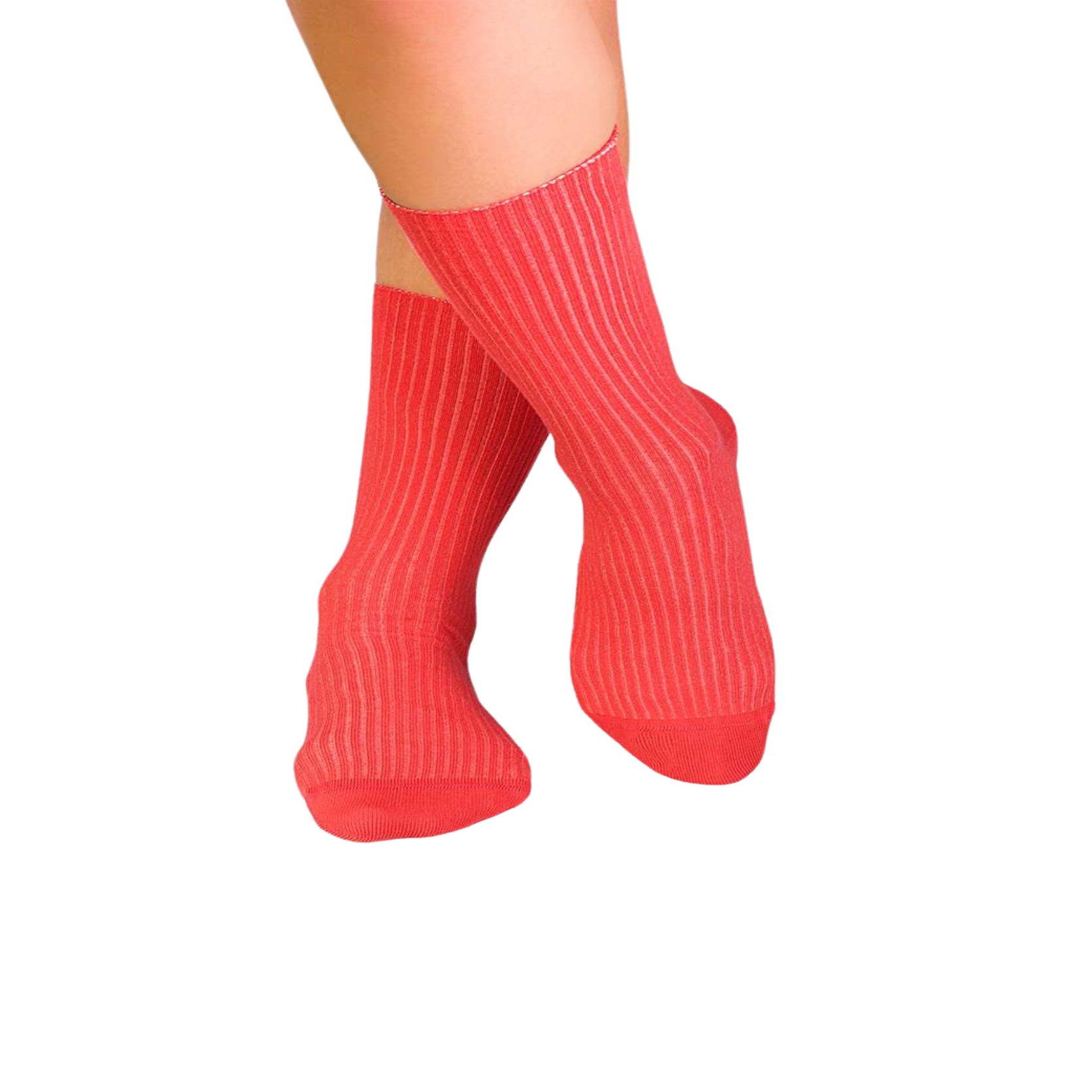 PIRIN HILL Chaussettes sans élastique coton bio corail