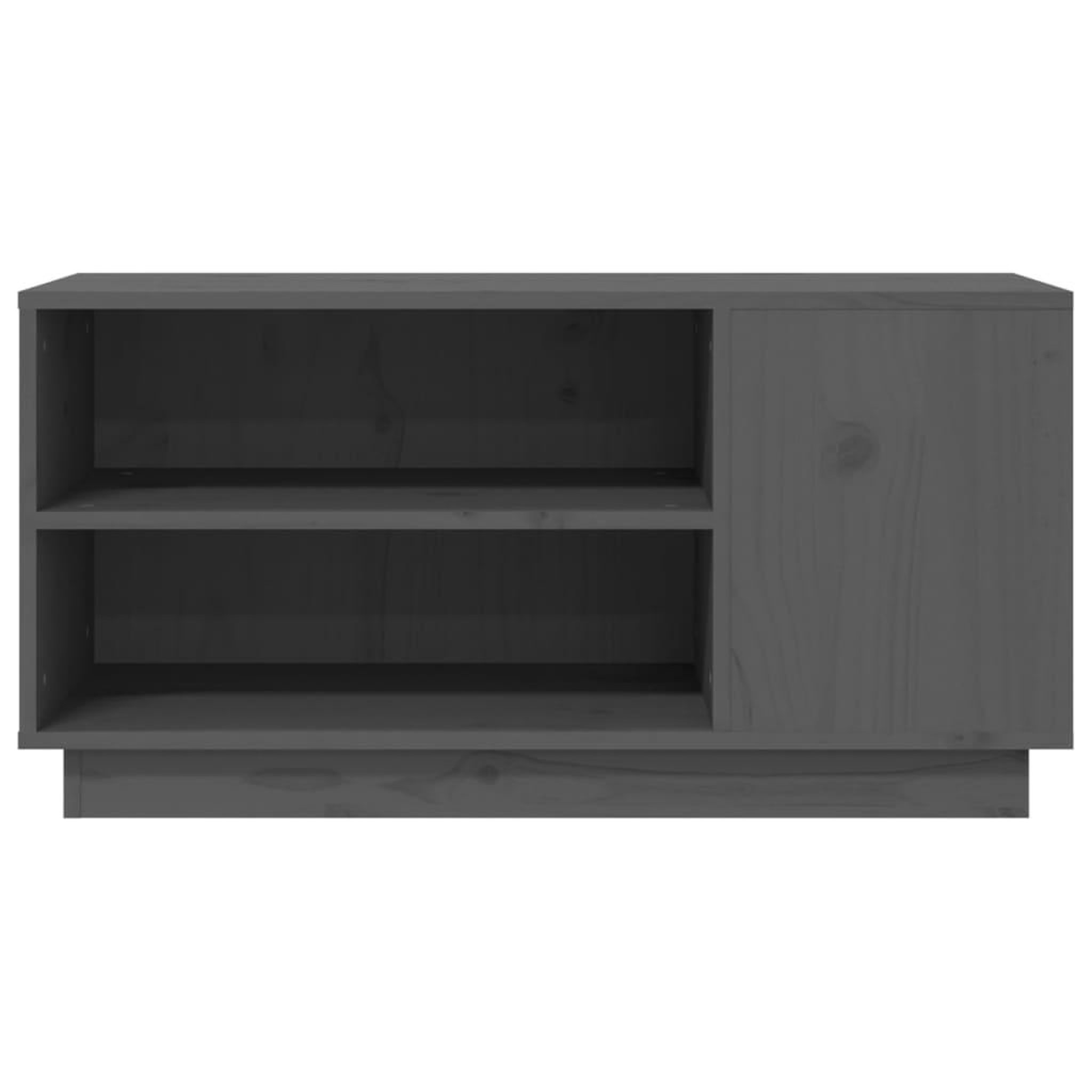 Voir la diapositive 5 : VIDAXL Meuble TV Gris 80x35x40,5 cm Bois de pin massif