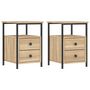 Voir la diapositive 2 : VIDAXL Tables de chevet 2pcs chêne sonoma 34x35,5x50cm bois ingénierie