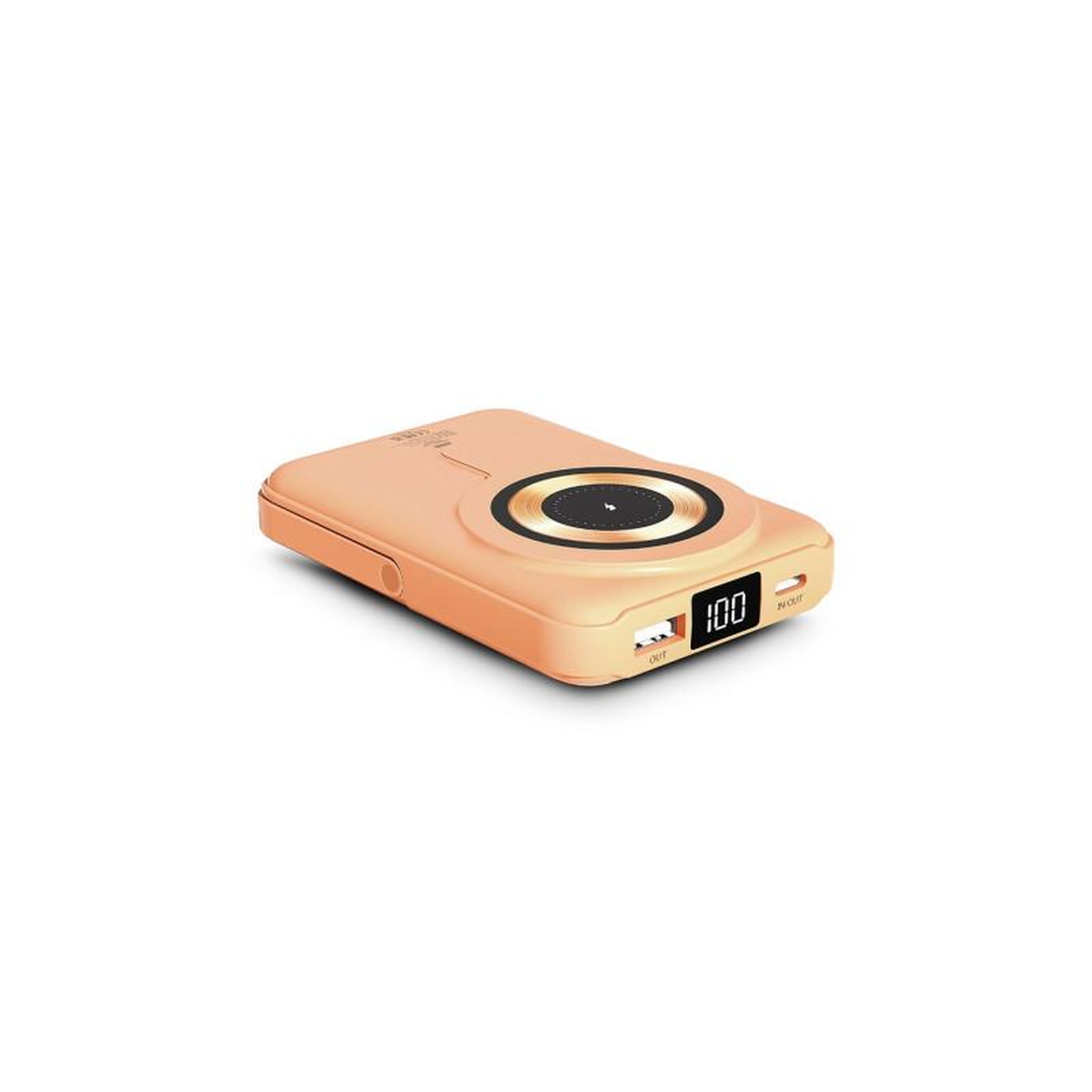 Voir la diapositive 4 : URBAN FACTORY Batterie externe 10000 mah magsafe abricot