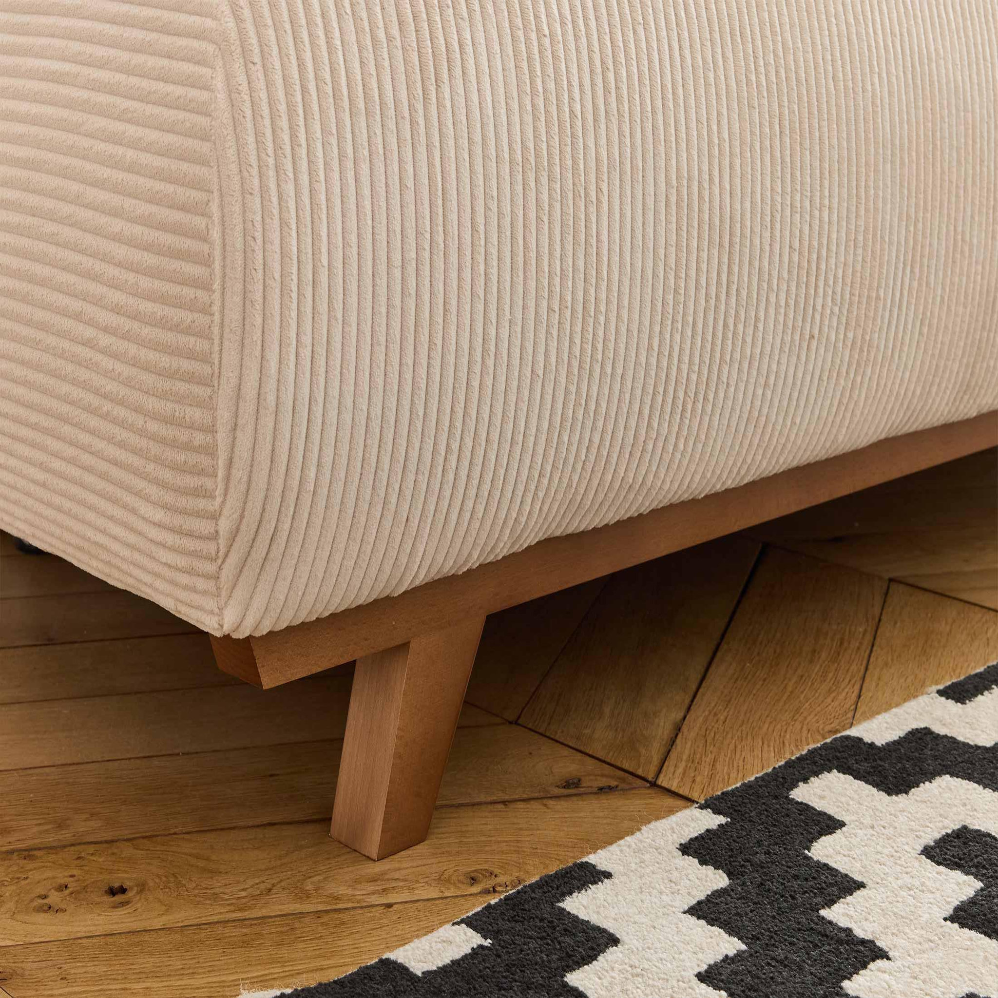 Voir la diapositive 4 : BEST MOBILIER Cristal - canapé 3 places - convertible avec coffre et pouf - en velours côtelé