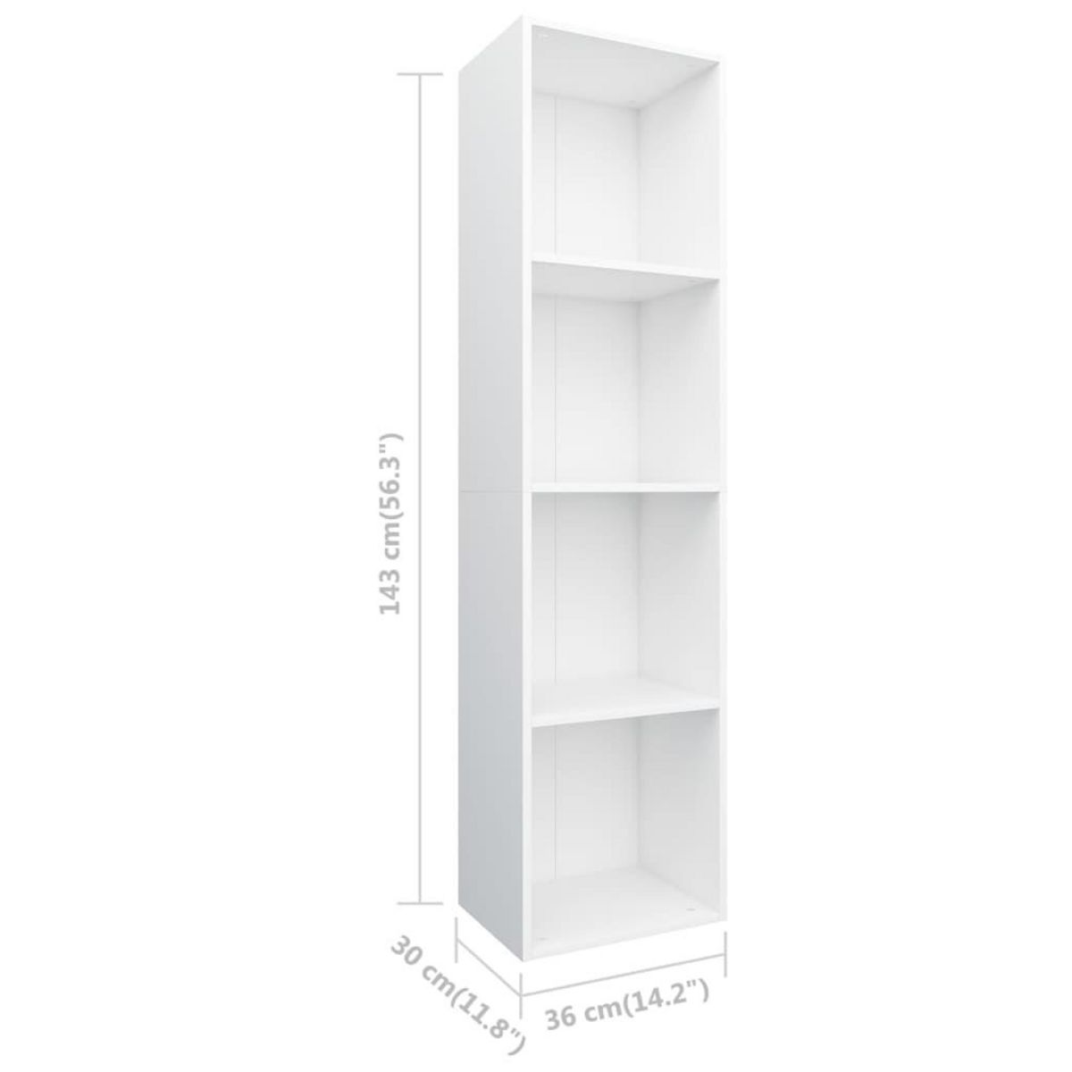 VIDAXL Bibliotheque/Meuble TV Blanc 36x30x143 cm Bois d'ingenierie
