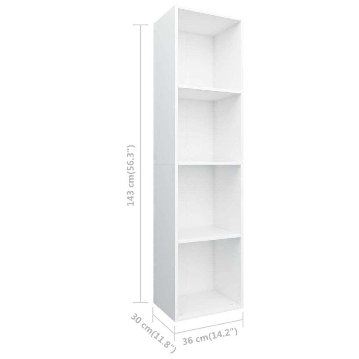 VIDAXL Bibliotheque/Meuble TV Blanc 36x30x143 cm Bois d'ingenierie