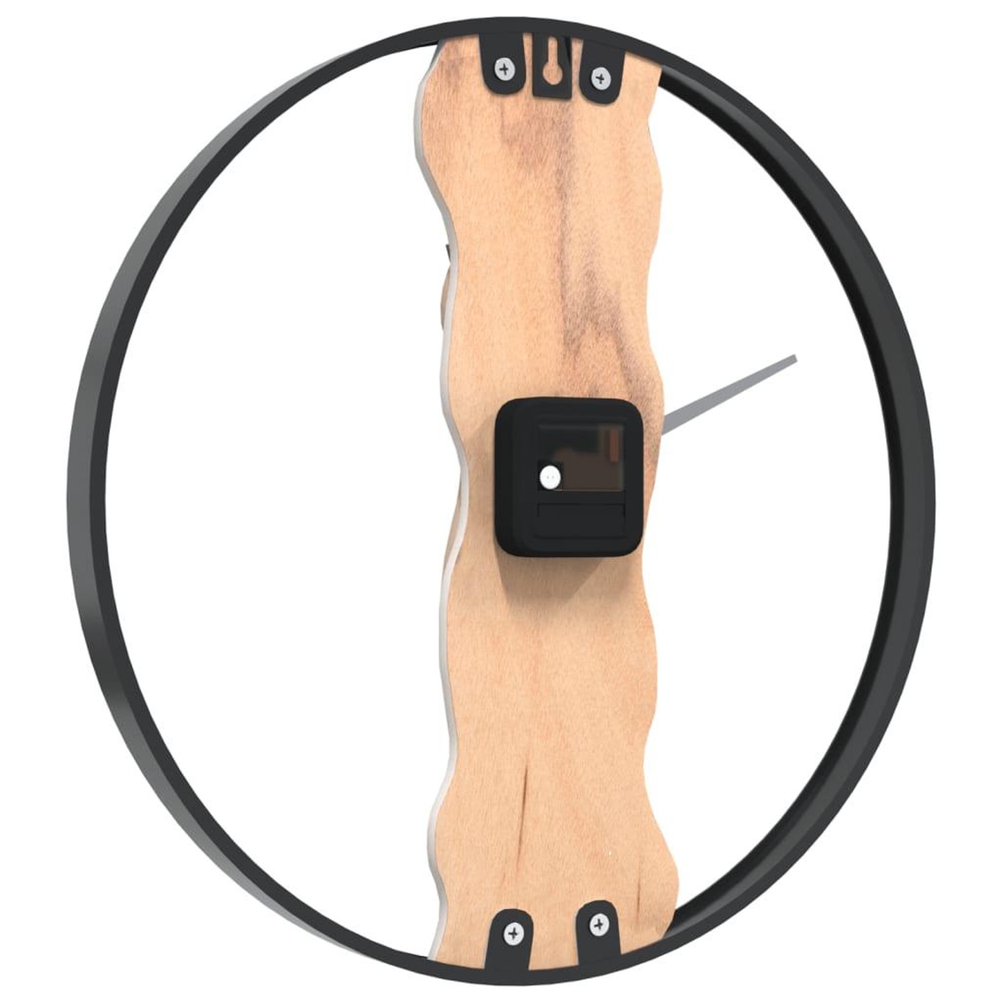 Voir la diapositive 5 : VIDAXL Horloge murale marron Ø35 cm fer et bois de chene