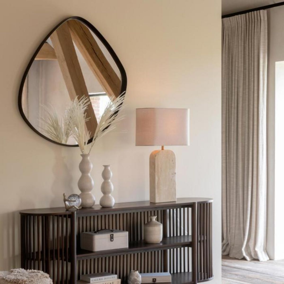 Paris Prix Miroir Mural Abstrait  Nigel  88cm Marron Foncé