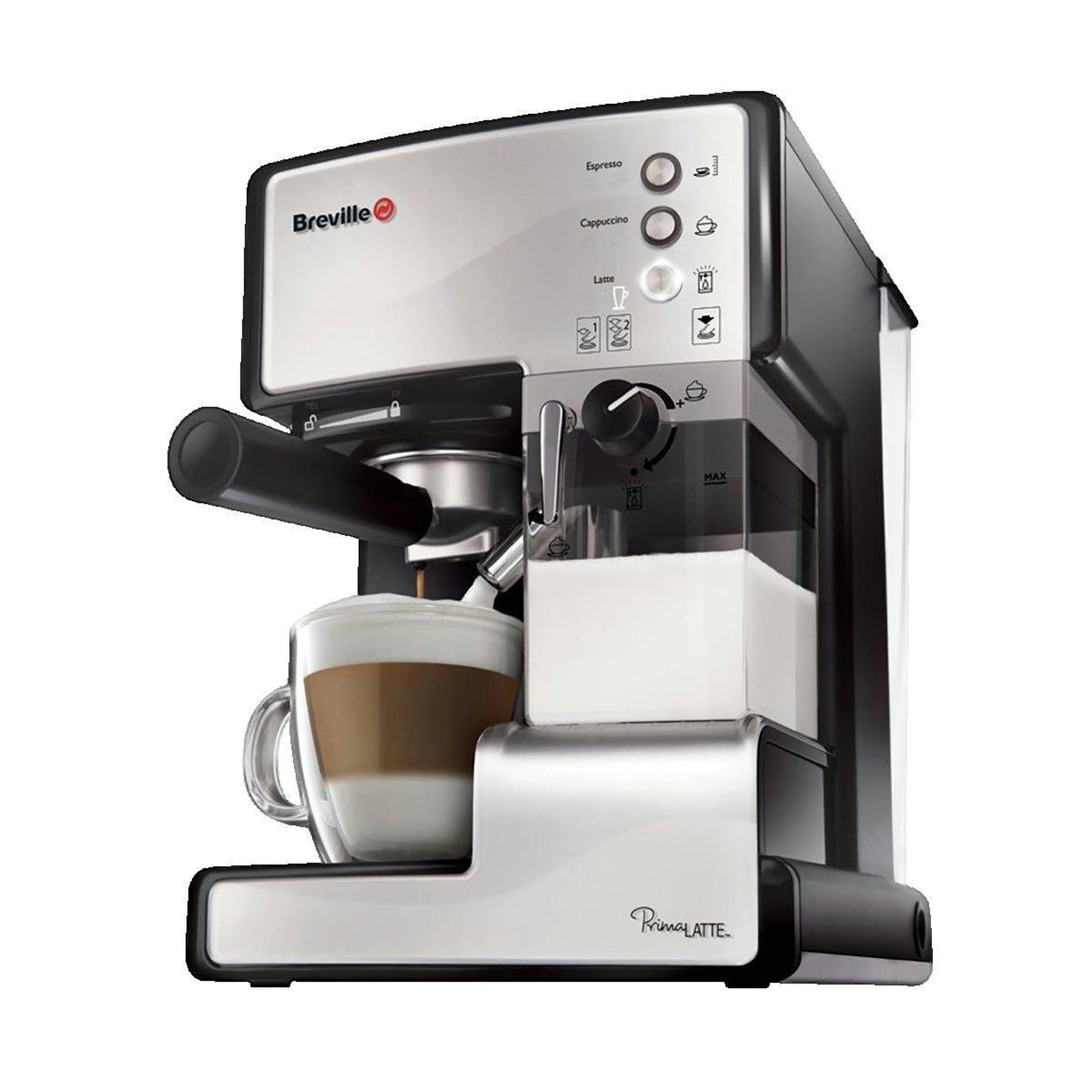 Voir la diapositive 3 : Breville Cafetière à espresso Breville PrimaLATTE VCF045X acier inoxydable 15 bars