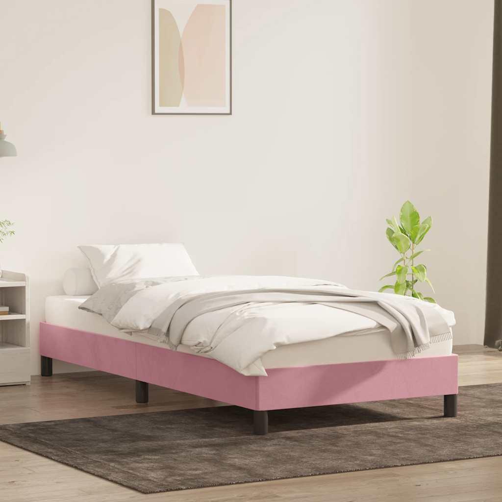 Voir la diapositive 3 : VIDAXL Cadre de lit sans matelas rose 80x220 cm velours