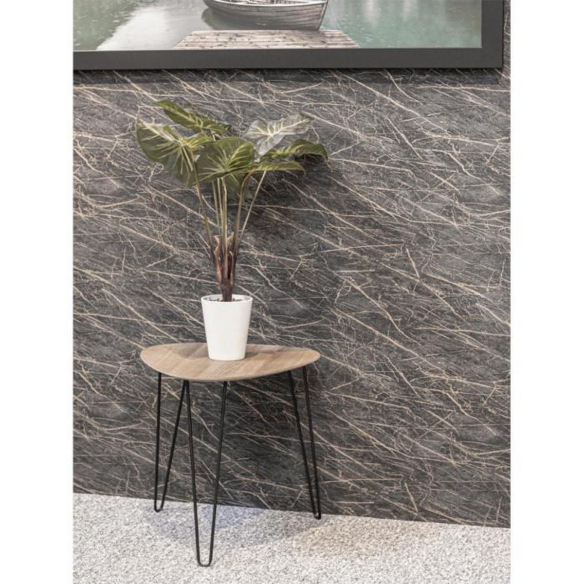 Paris Prix Table d'Appoint Design  Rodry  43cm Chêne & Noir