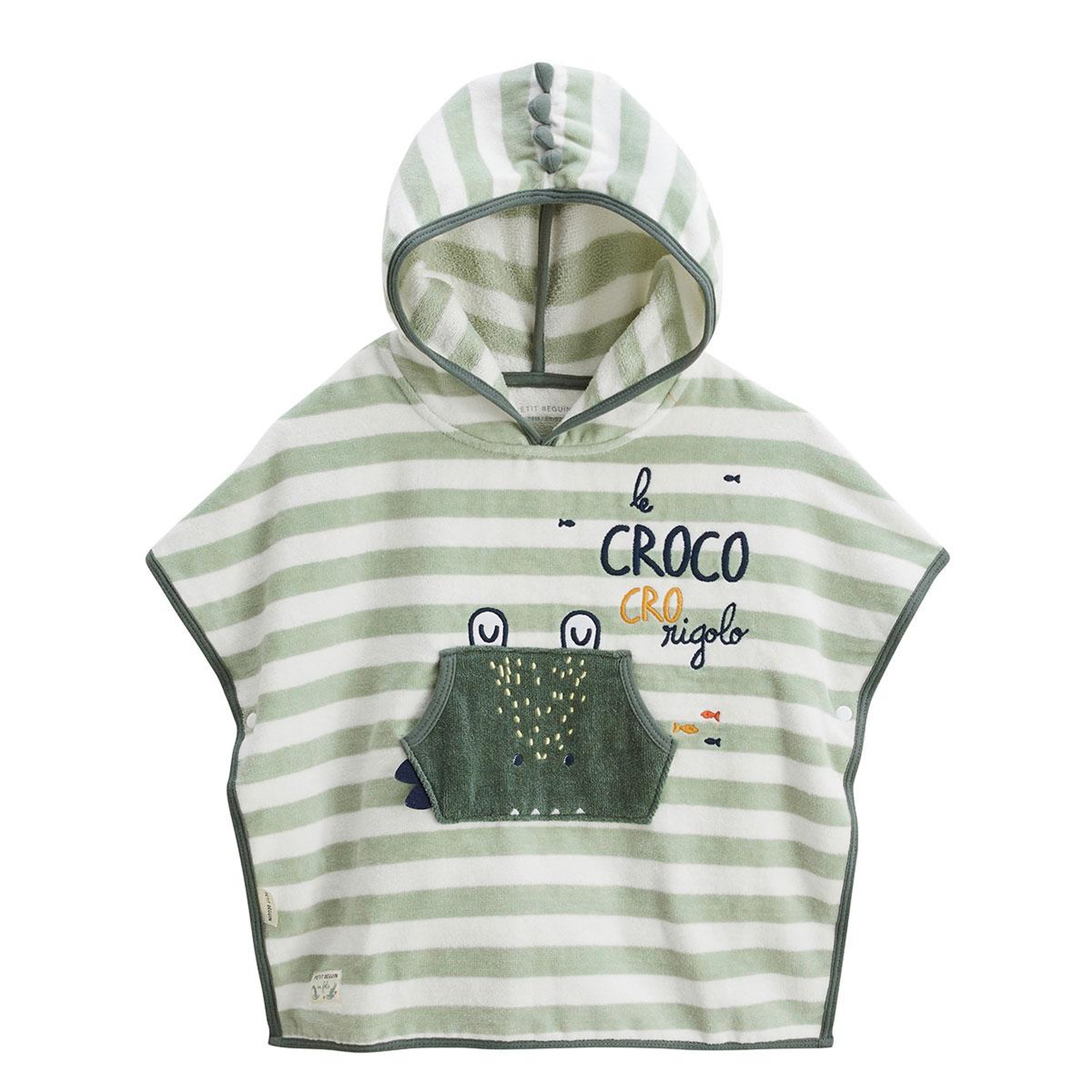 Voir la diapositive 1 : Petit Béguin Poncho de bain bébé crocro rigolo