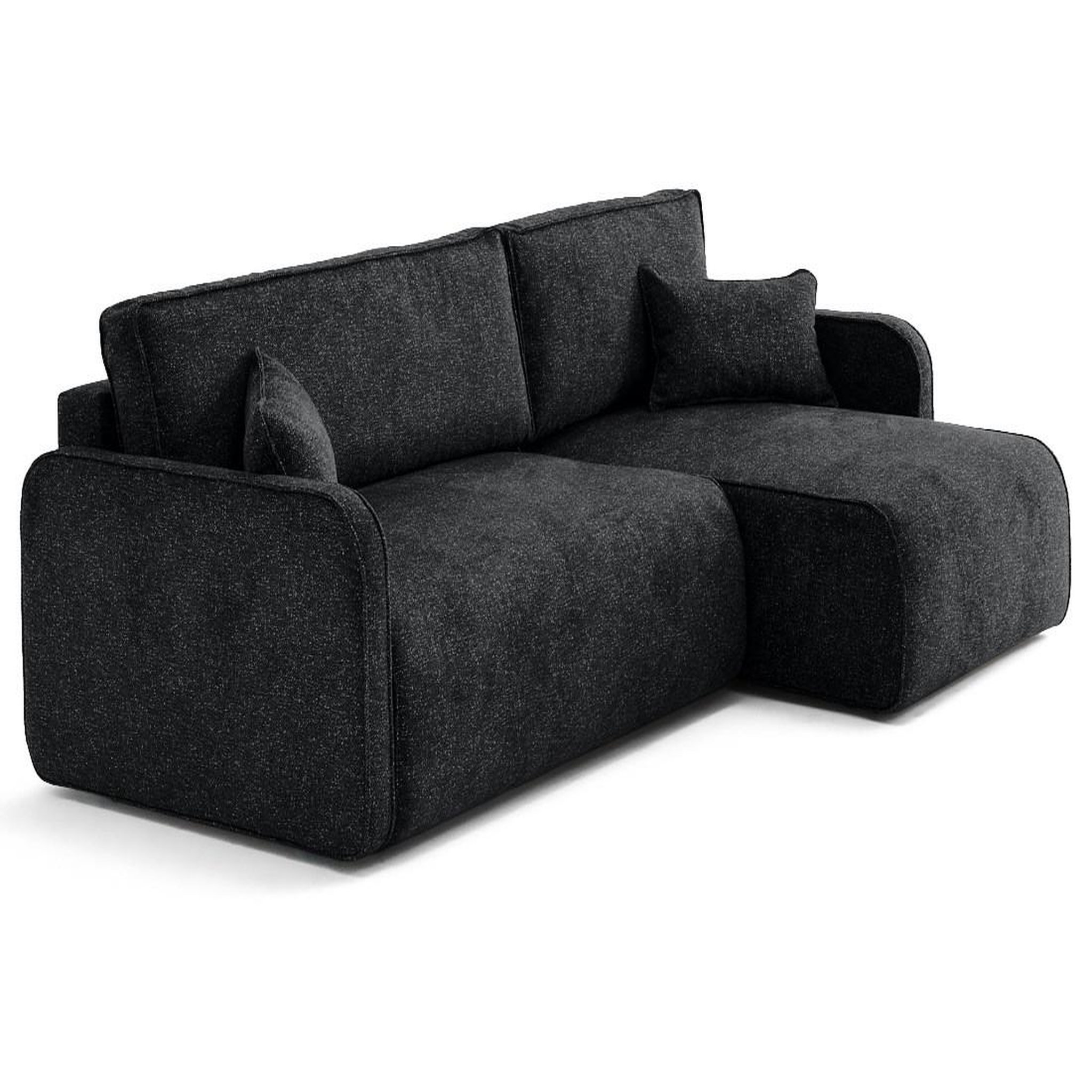 Voir la diapositive 4 : LISA DESIGN Apolline - canapé d'angle réversible 4 places convertible avec coffres en tissu moucheté