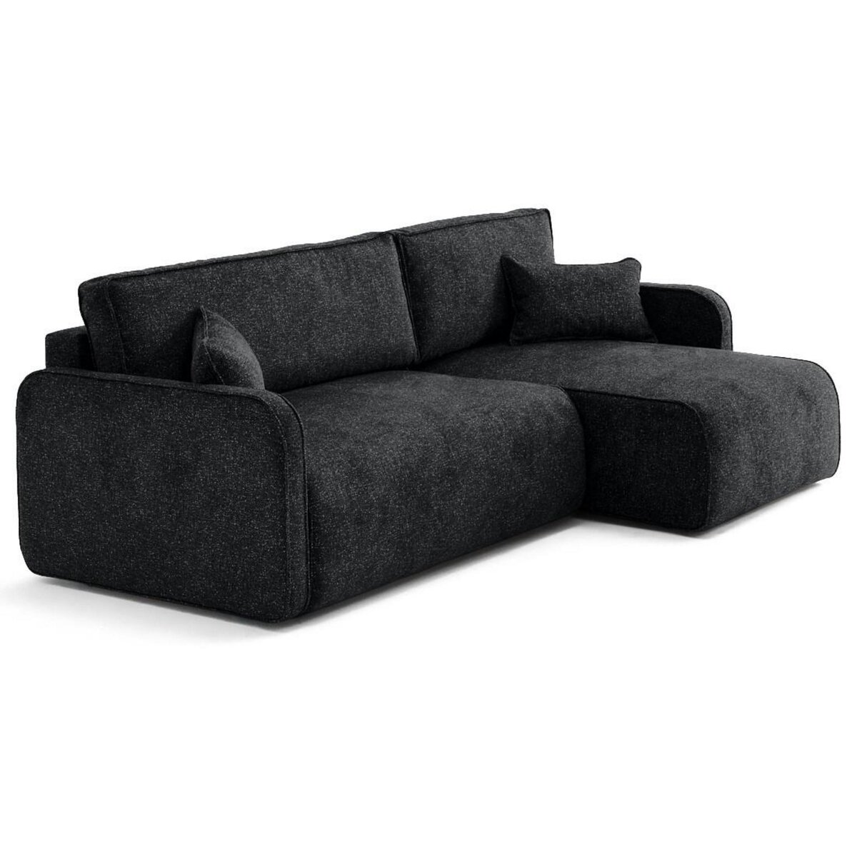 LISA DESIGN Apolline - canapé d'angle réversible 4 places convertible avec coffres en tissu moucheté