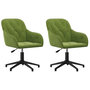 Voir la diapositive 2 : VIDAXL Chaises pivotantes a manger lot de 2 Vert clair Velours