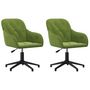 Voir la diapositive 2 : VIDAXL Chaises pivotantes a manger lot de 2 Vert clair Velours