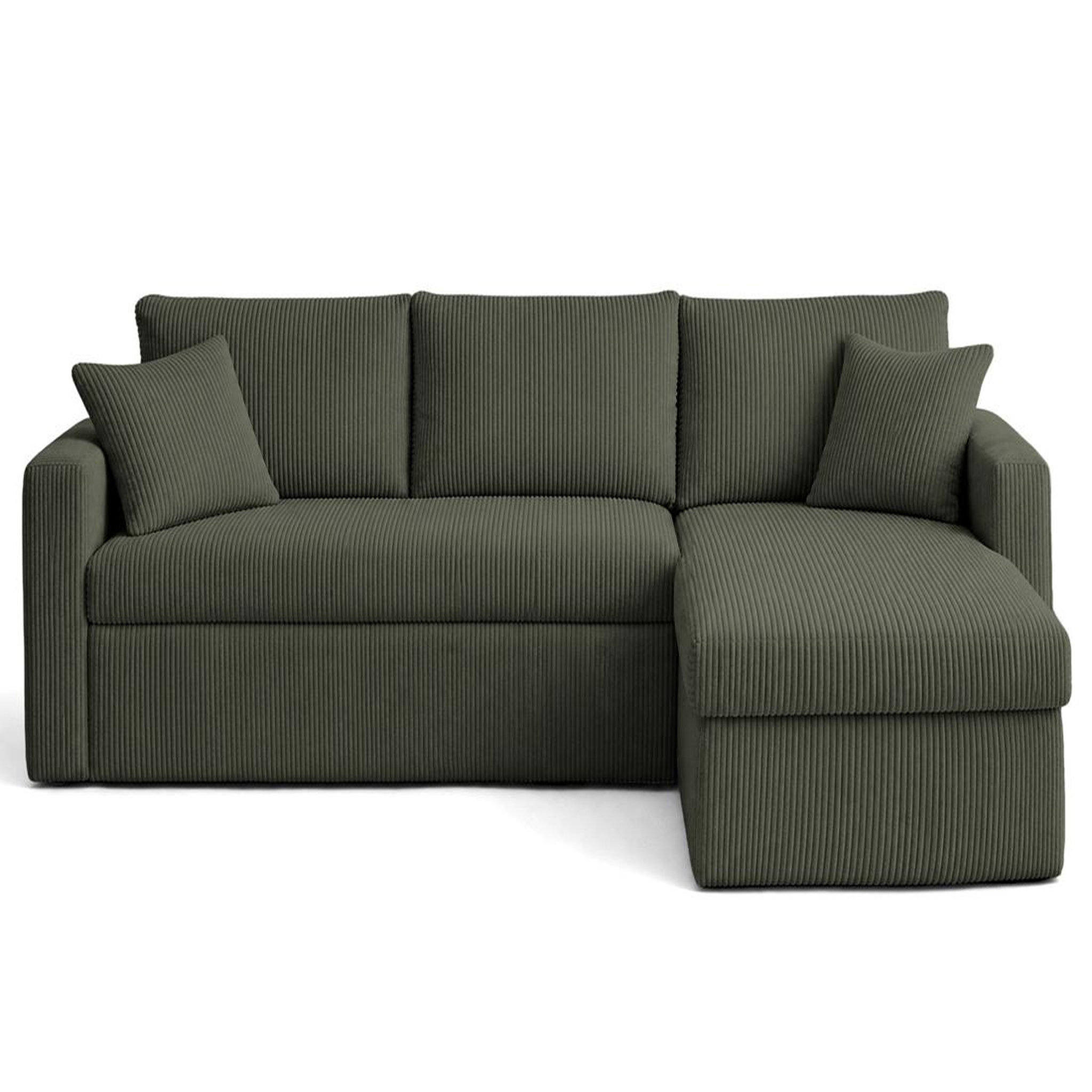 Voir la diapositive 1 : BEST MOBILIER Cyrus - canapé d'angle réversible 4 places - convertible avec coffre - en velours côtelé