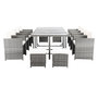 Voir la diapositive 4 : Beau rivage Salon repas de jardin en résine tressée grise 10/12 personnes LAVEZZI