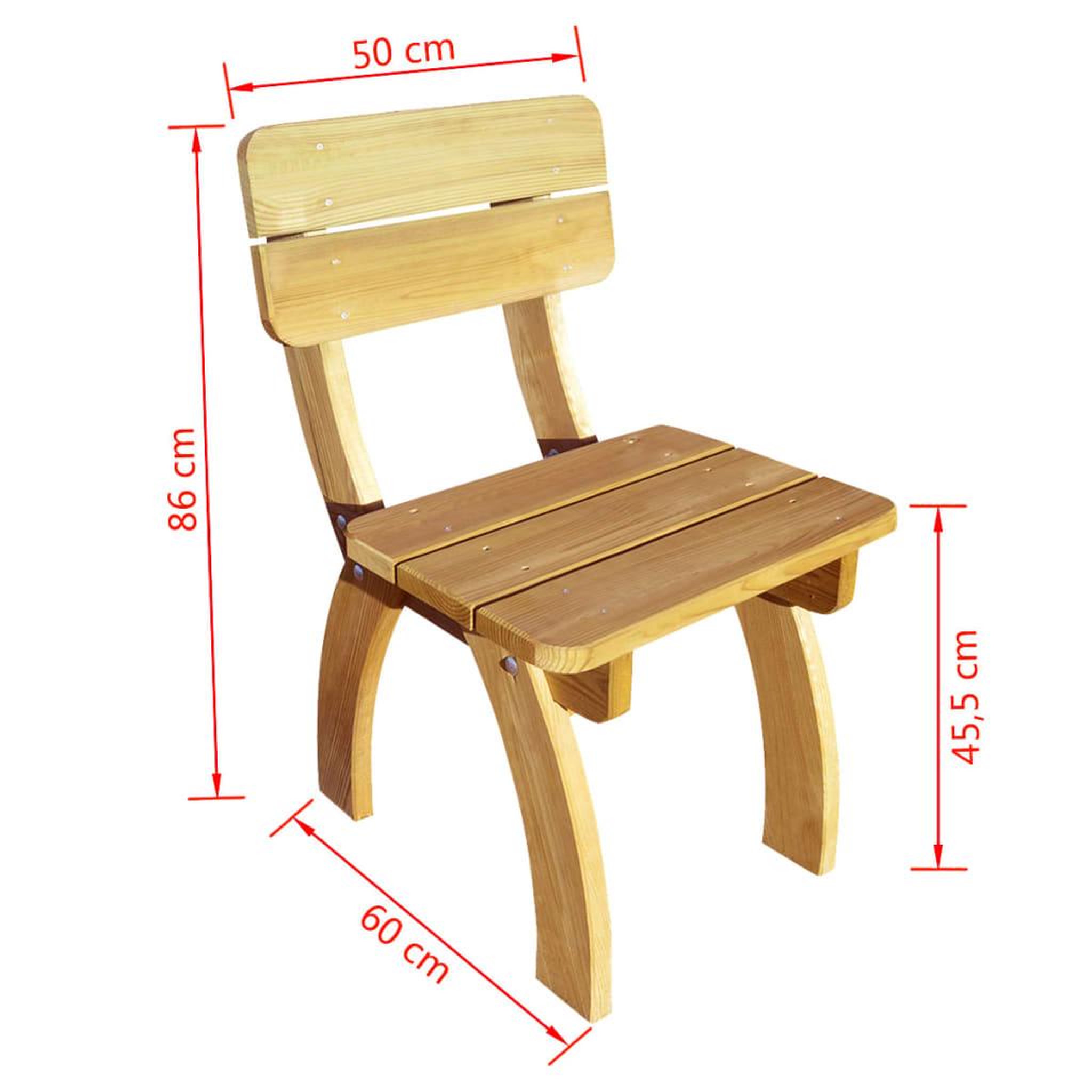 Voir la diapositive 5 : VIDAXL Chaises de jardin lot de 2 pinede impregnee