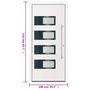 Voir la diapositive 6 : VIDAXL Porte d'entree Blanc 100x210 cm Aluminium et PVC