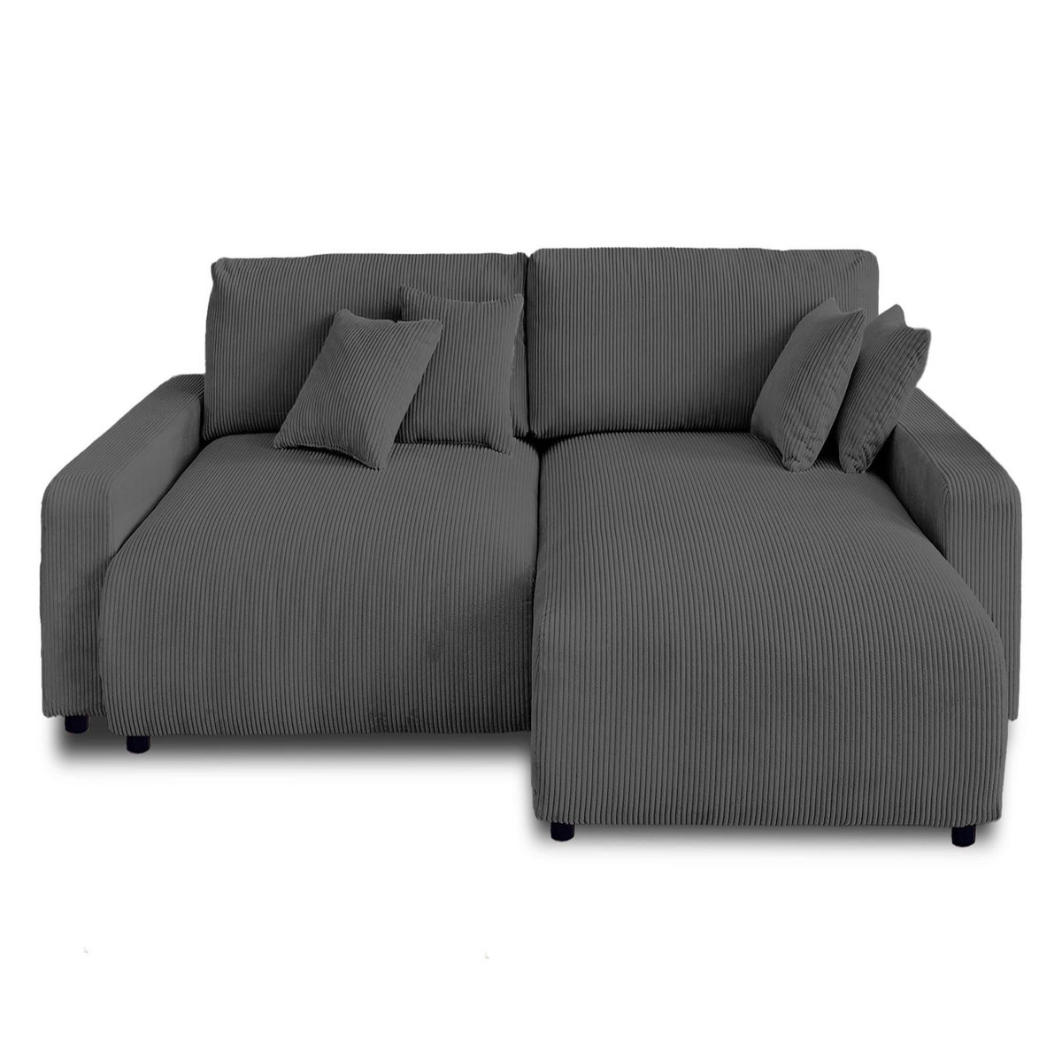 LISA DESIGN Pivoine - canapé d'angle réversible - 4 places - convertible avec coffre - en velours côtelé