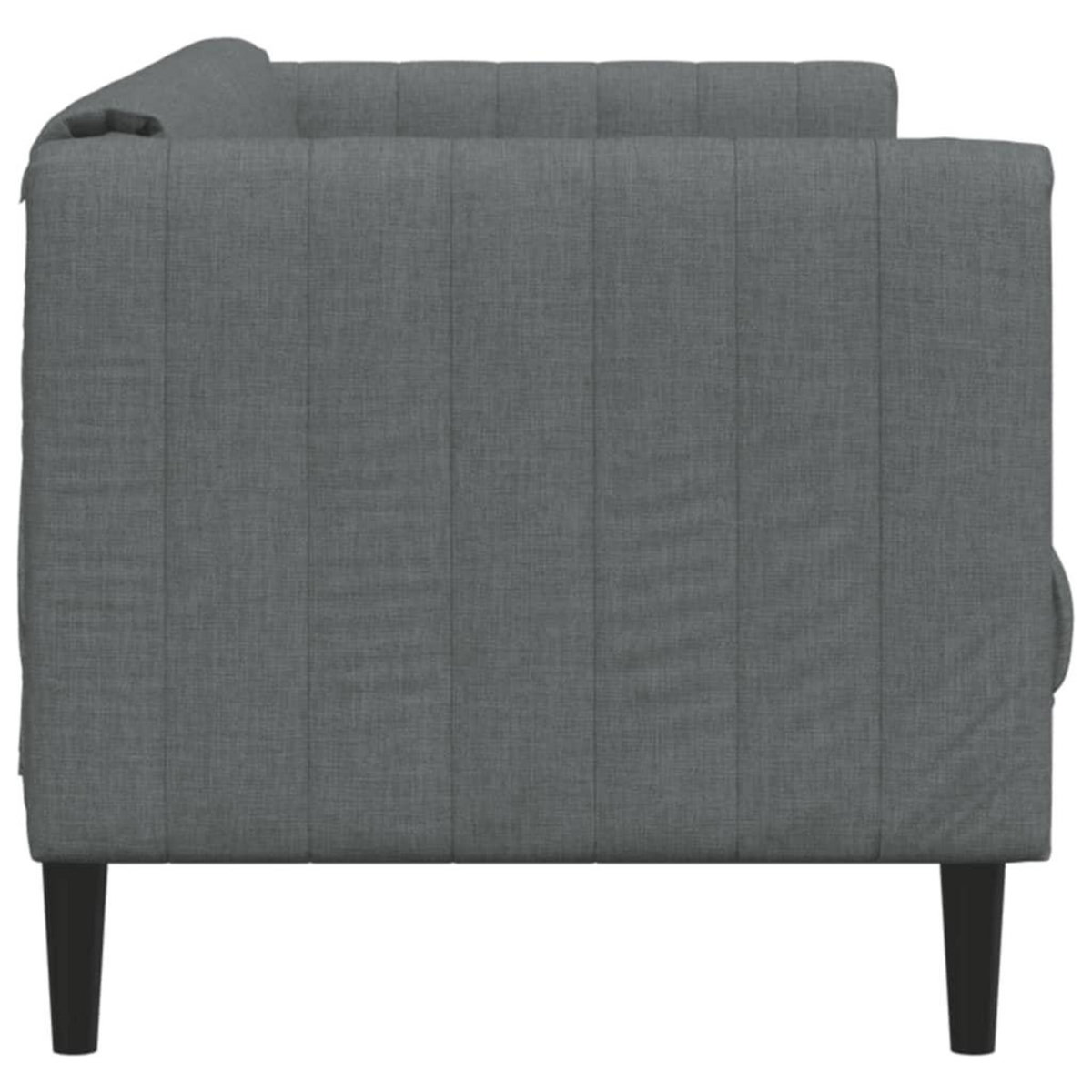 VIDAXL Canape a 2 places gris fonce tissu