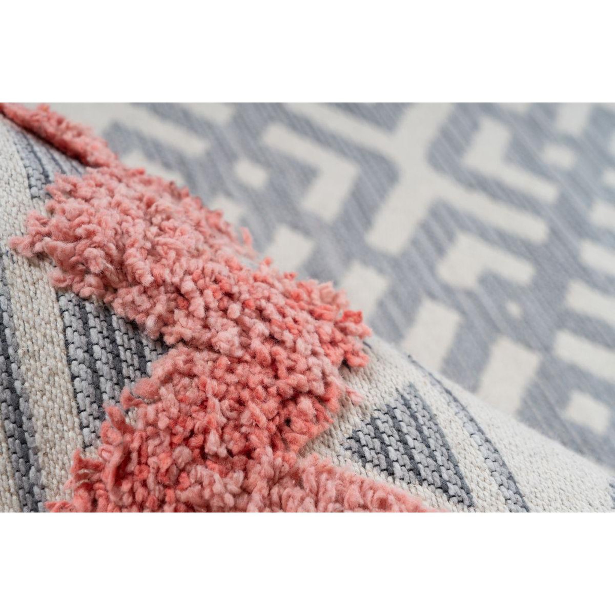 Voir la diapositive 3 : Paris Prix Tapis Jacquard à Poils Courts  Ethnie  Gris & Orange
